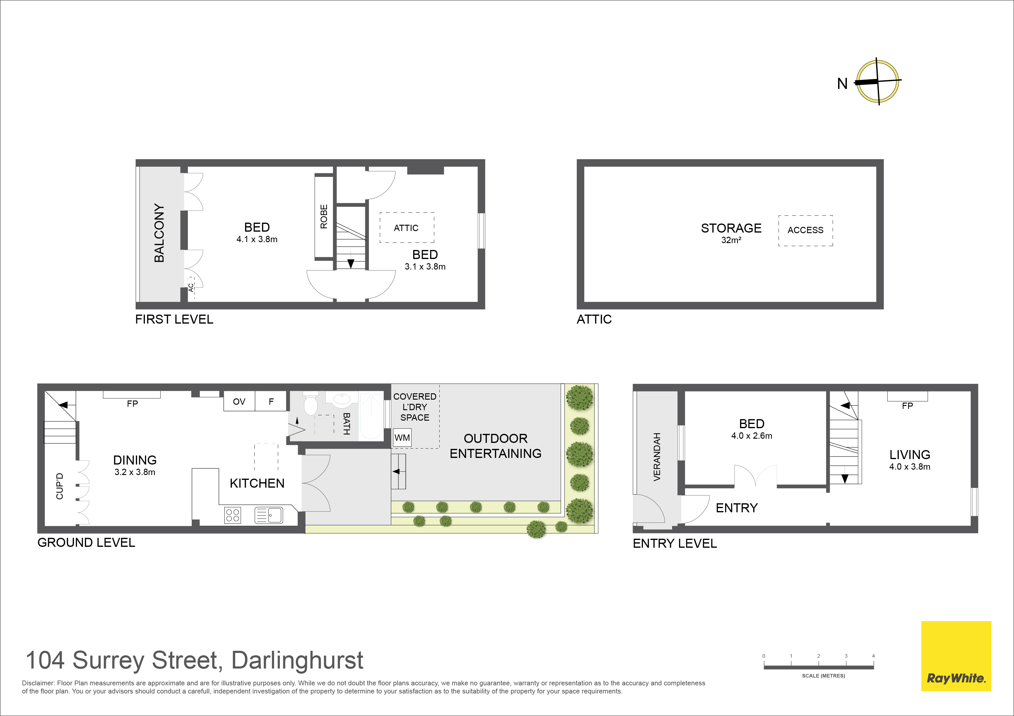 3-bedroom house at 104 Surrey Street, Darlinghurst, NSW 2010, Sydney, New South Wales