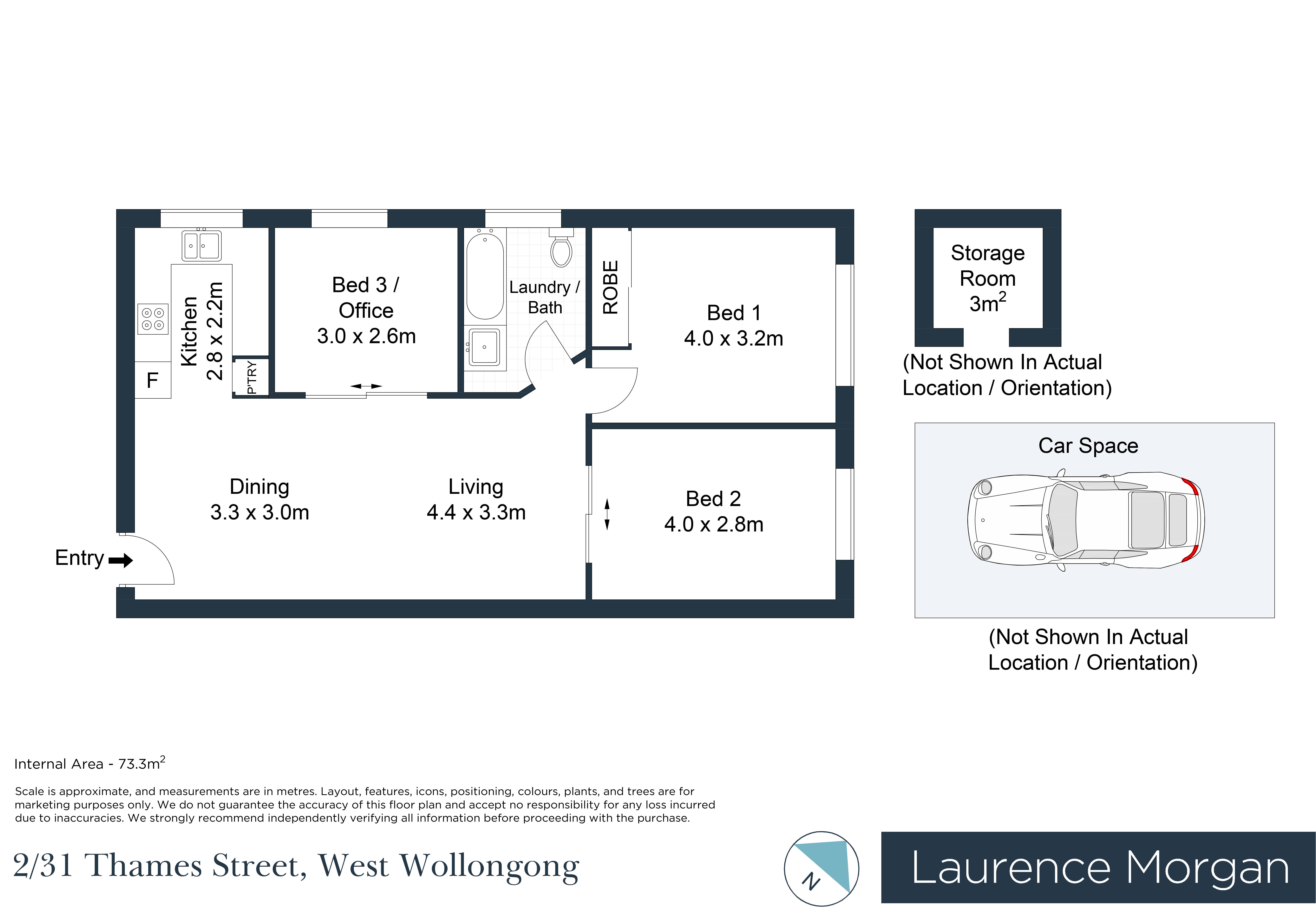 3-bedroom unit at 2 31 THAMES STREET, WEST WOLLONGONG NSW 2500, Wollongong, New South Wales