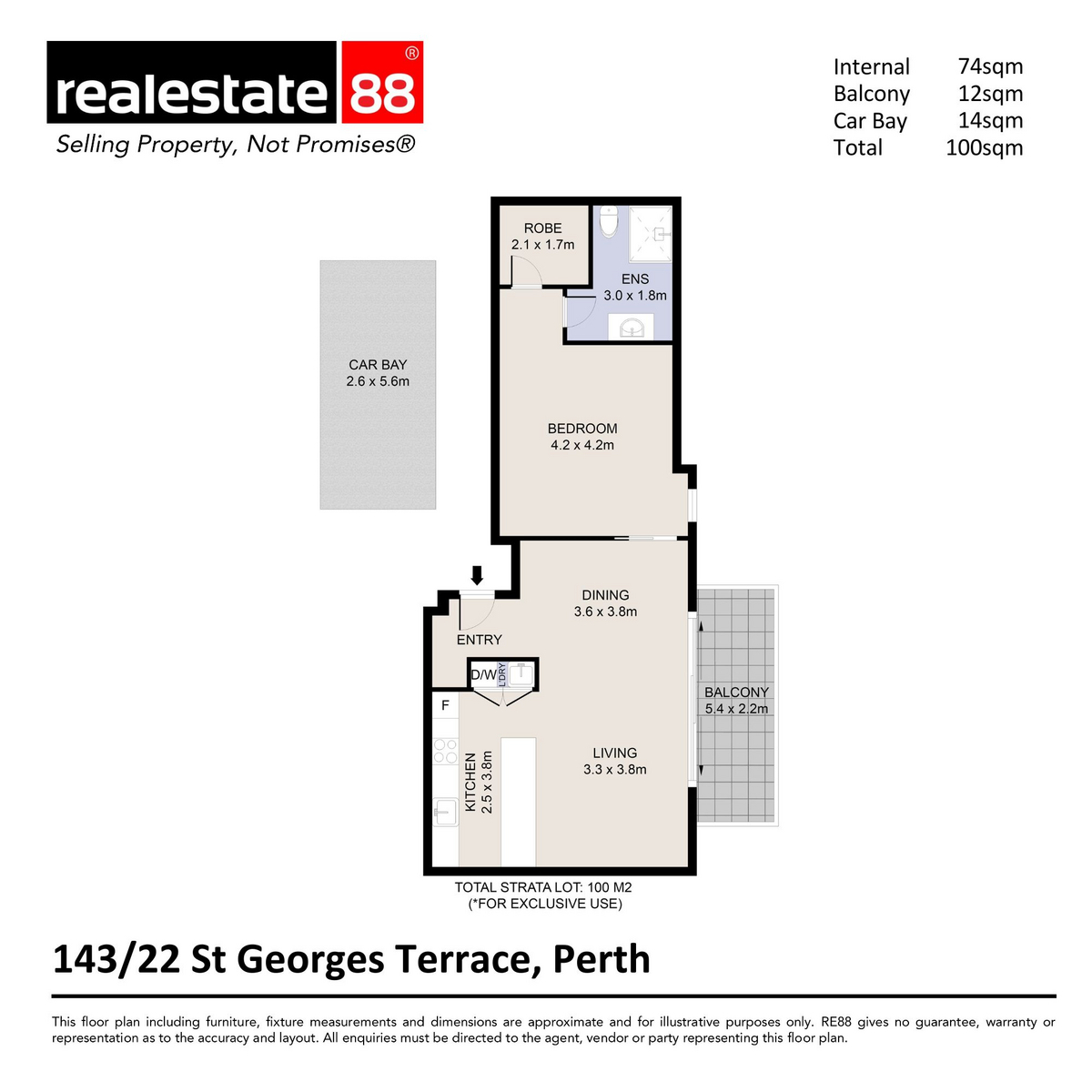 1-bedroom unit at 143/22 St Georges Terrace, Perth, WA 6000, Vincent, Western Australia