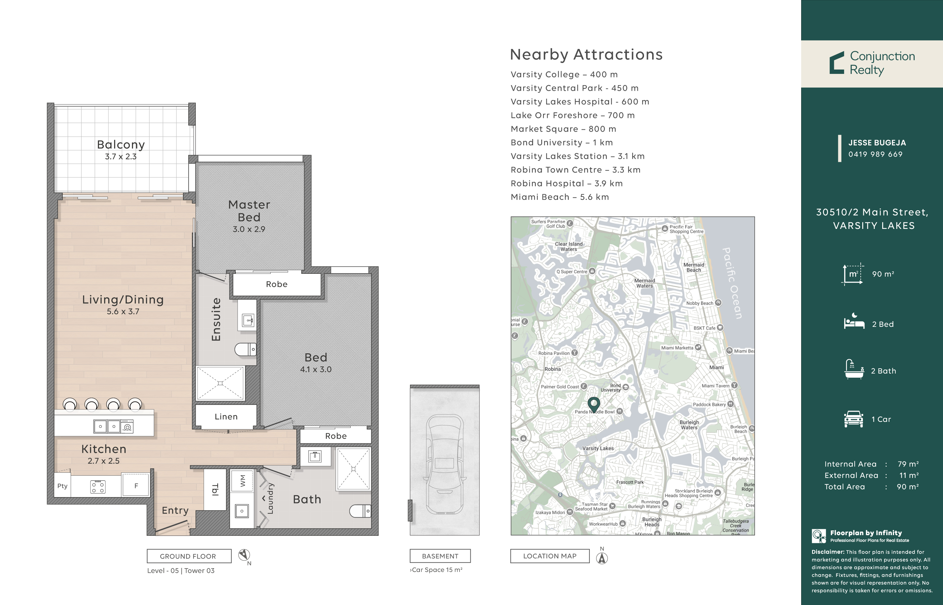 2-bedroom unit at 30510/2 Main Street, Varsity Lakes, QLD 4227, Gold Coast, Queensland