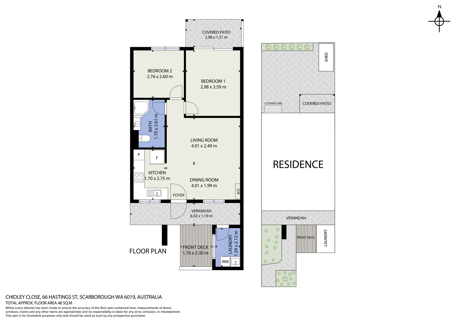 2-bedroom unit at CHIDLEY CLOSE 6 66 HASTINGS STREET, SCARBOROUGH WA 6019, Stirling, Western Australia