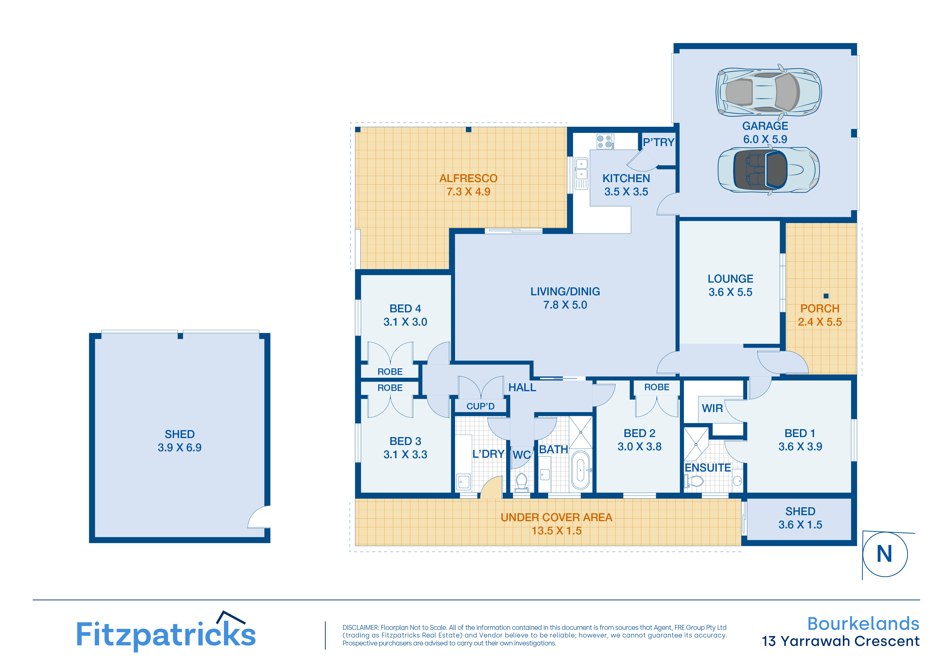 4-bedroom house at 13 YARRAWAH CRESCENT, Bourkelands NSW 2650, Wagga Wagga, New South Wales