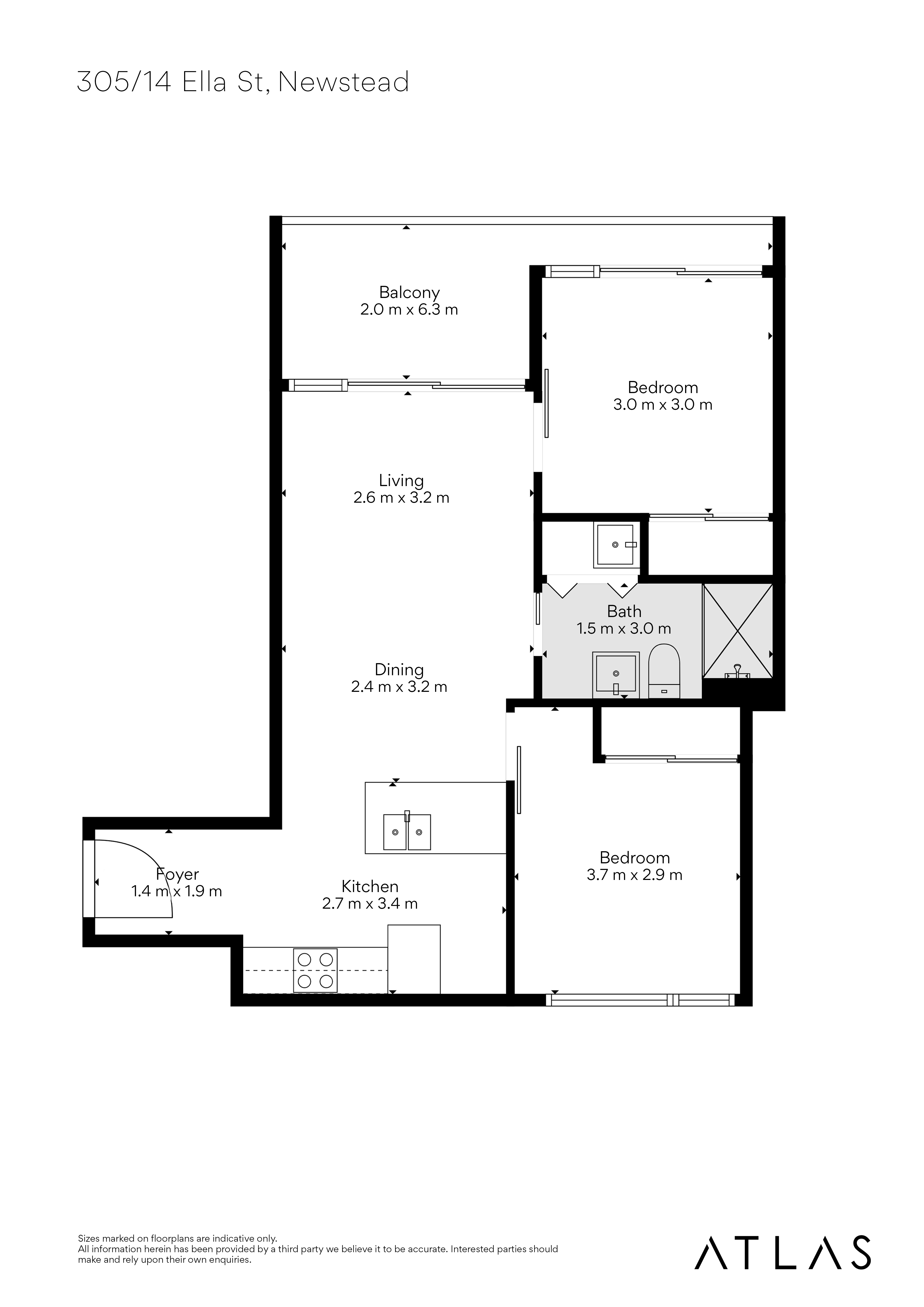 2-bedroom unit at 305/14 Ella Street, Newstead, QLD 4006, Brisbane, Queensland