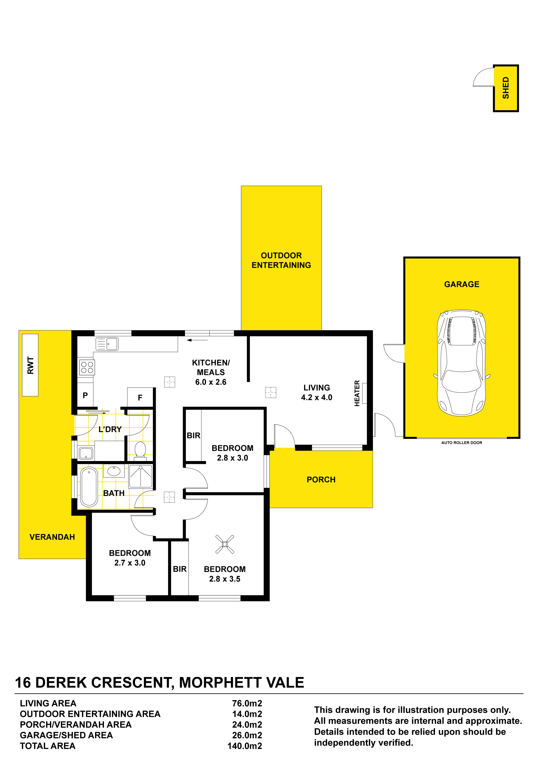 3-bedroom house at 16 Derek Crescent, Morphett Vale, SA 5162, Onkaparinga, South Australia
