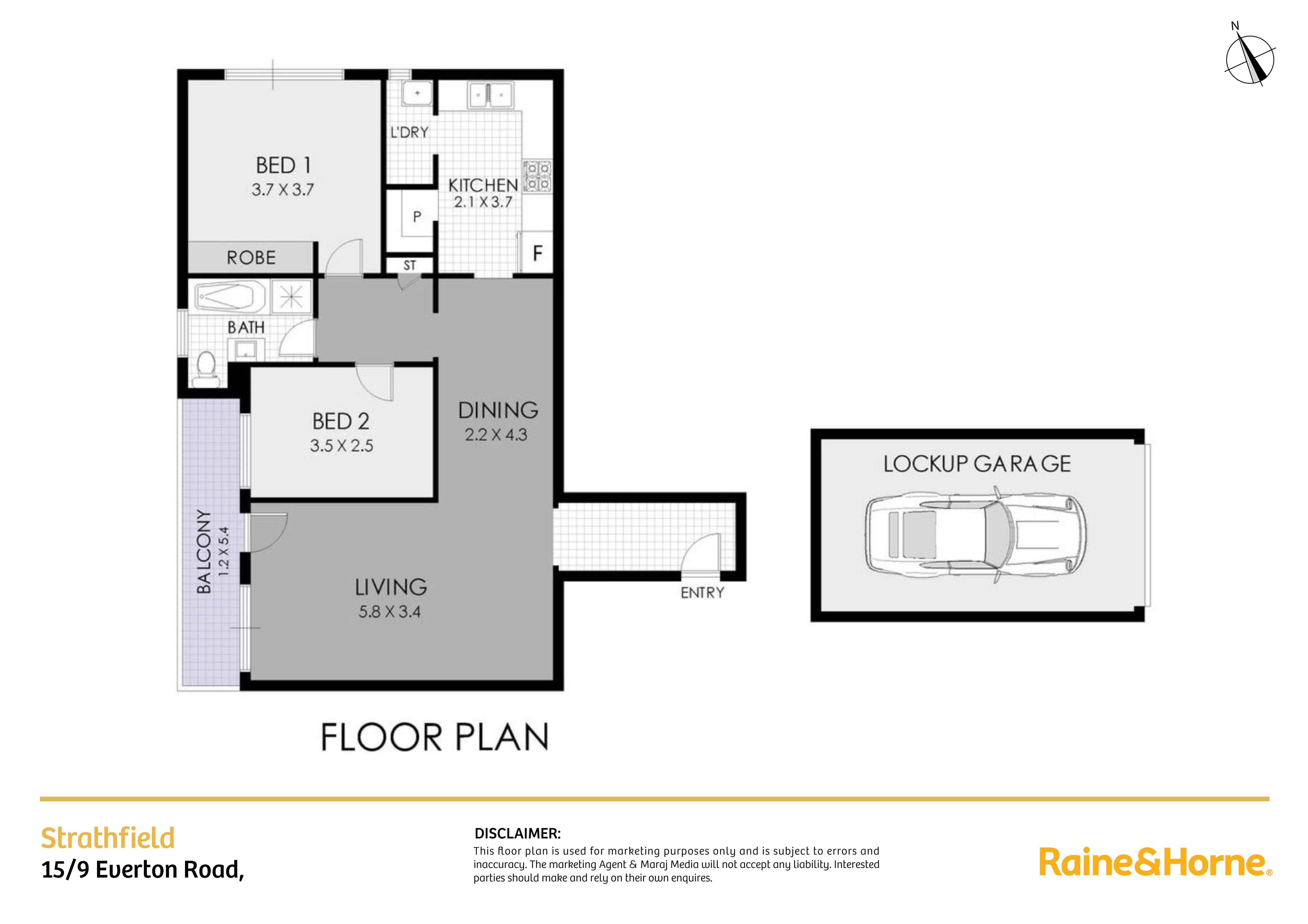 2-bedroom unit at GARAGE 15 9 EVERTON ROAD, STRATHFIELD NSW 2135, Strathfield, New South Wales