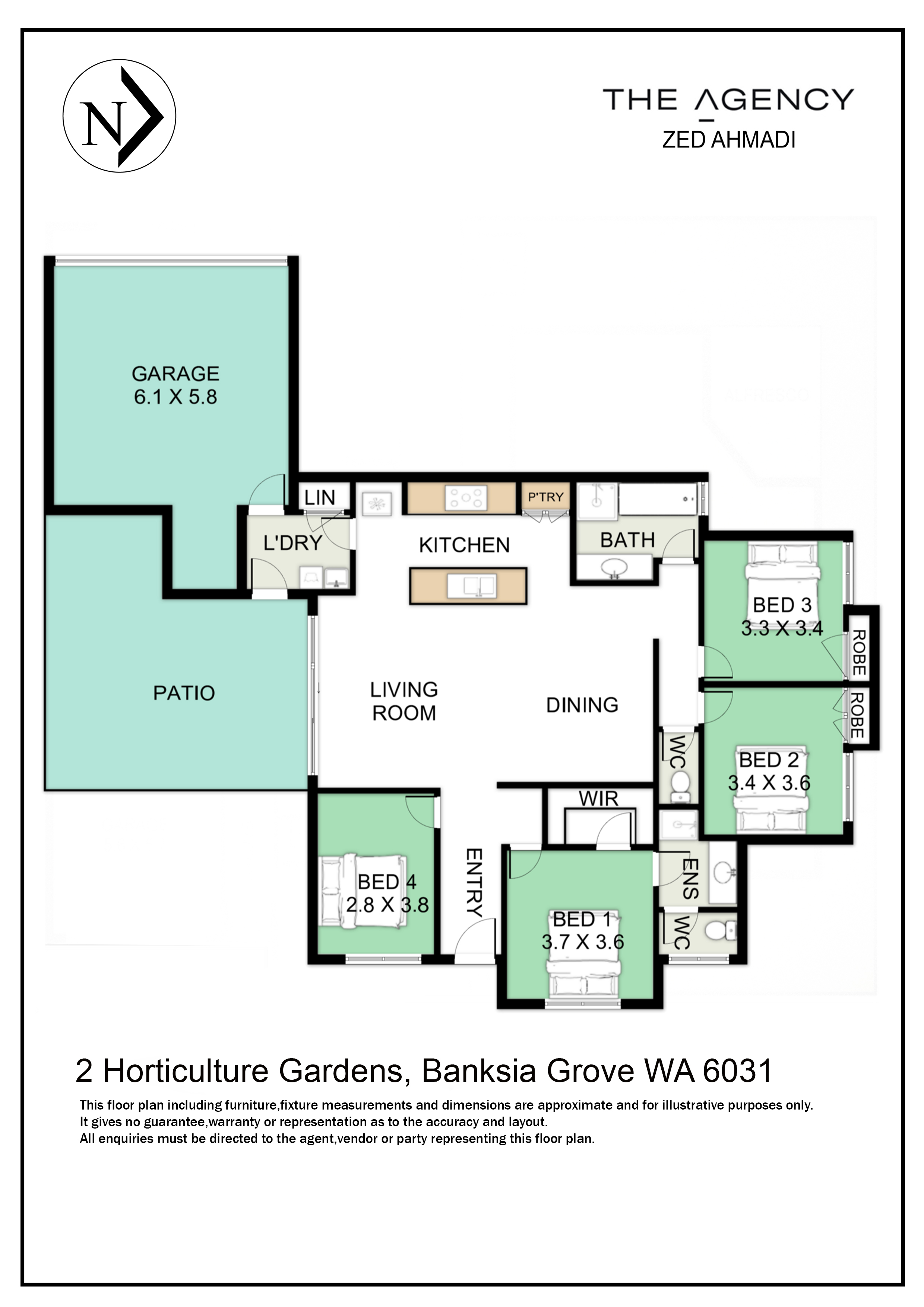 4-bedroom house at 2 Horticulture Gardens, Banksia Grove, WA 6031, Wanneroo, Western Australia