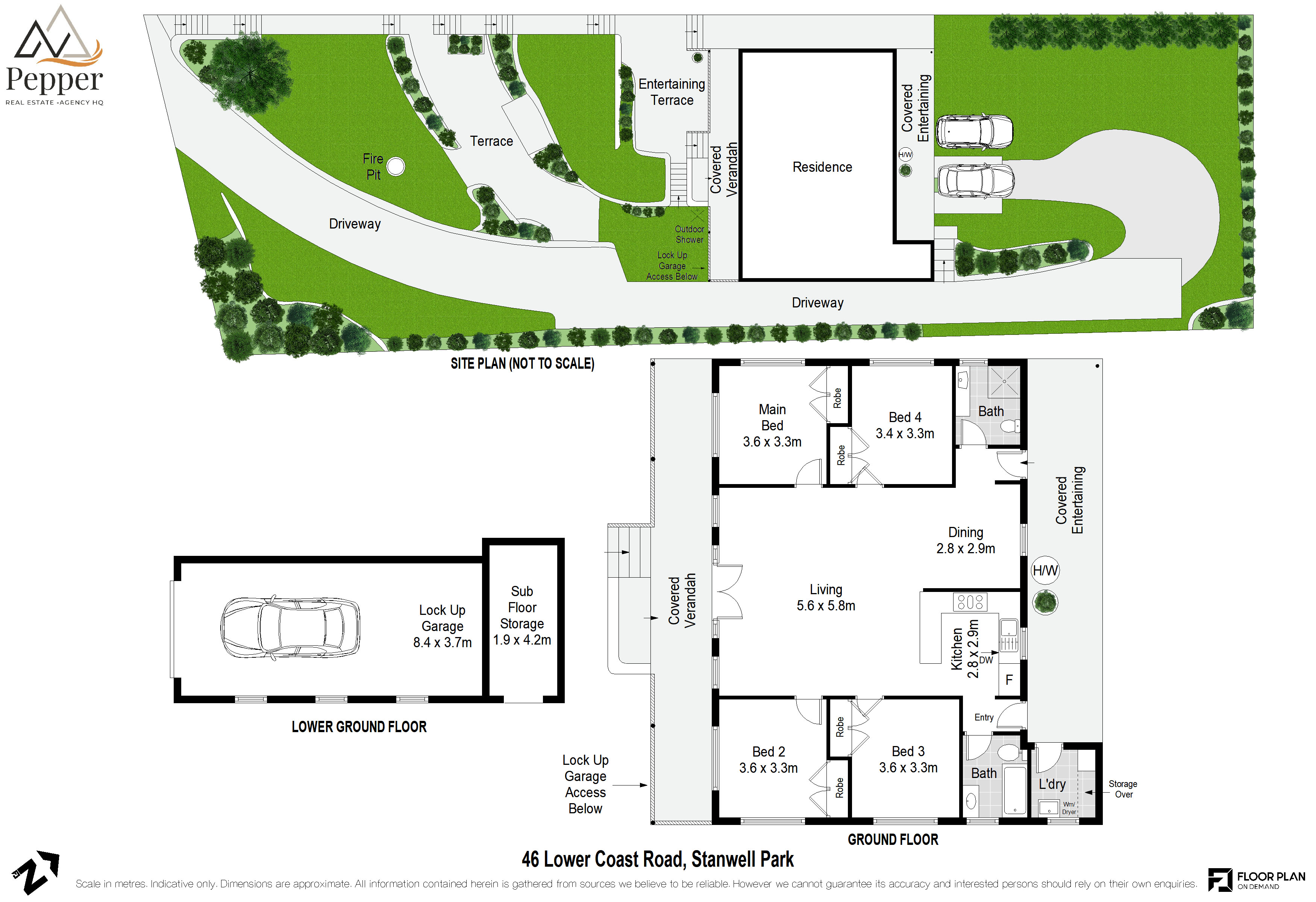 Floor plan for 4-bedroom house at 46 Lower Coast Road, Stanwell Park, NSW 2508, Wollongong, New South Wales