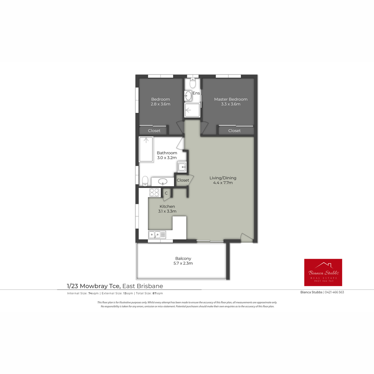 2-bedroom unit at 1 23 MOWBRAY TERRACE, EAST BRISBANE QLD 4169, Brisbane, Queensland