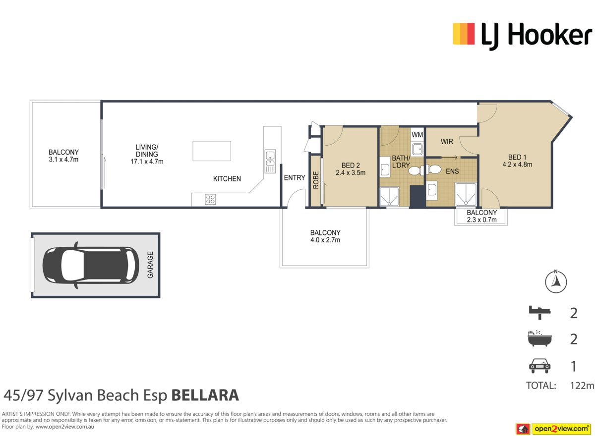 2-bedroom unit at 45/97 Sylvan Beach Esplanade, Bellara, QLD 4507, Moreton Bay, Queensland