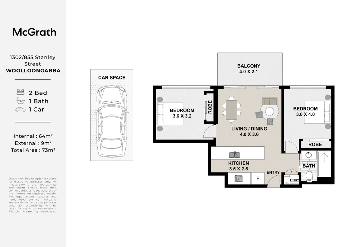 2-bedroom unit at 1302/855 Stanley Street, Woolloongabba, QLD 4102, Brisbane, Queensland