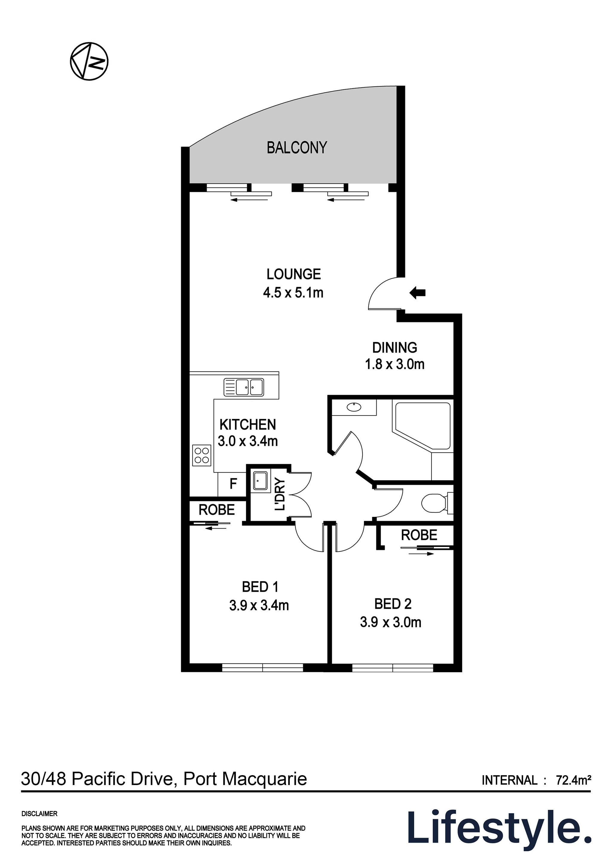 2-bedroom unit at 30/48 Pacific Drive, Port Macquarie, NSW 2444, Port Macquarie-Hastings, New South Wales