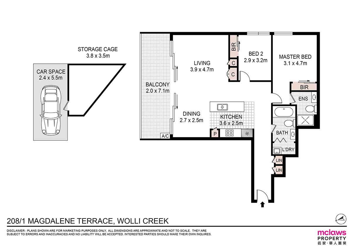 2-bedroom unit at 208/1 Magdalene Terrace, Wolli Creek, NSW 2205, , New South Wales