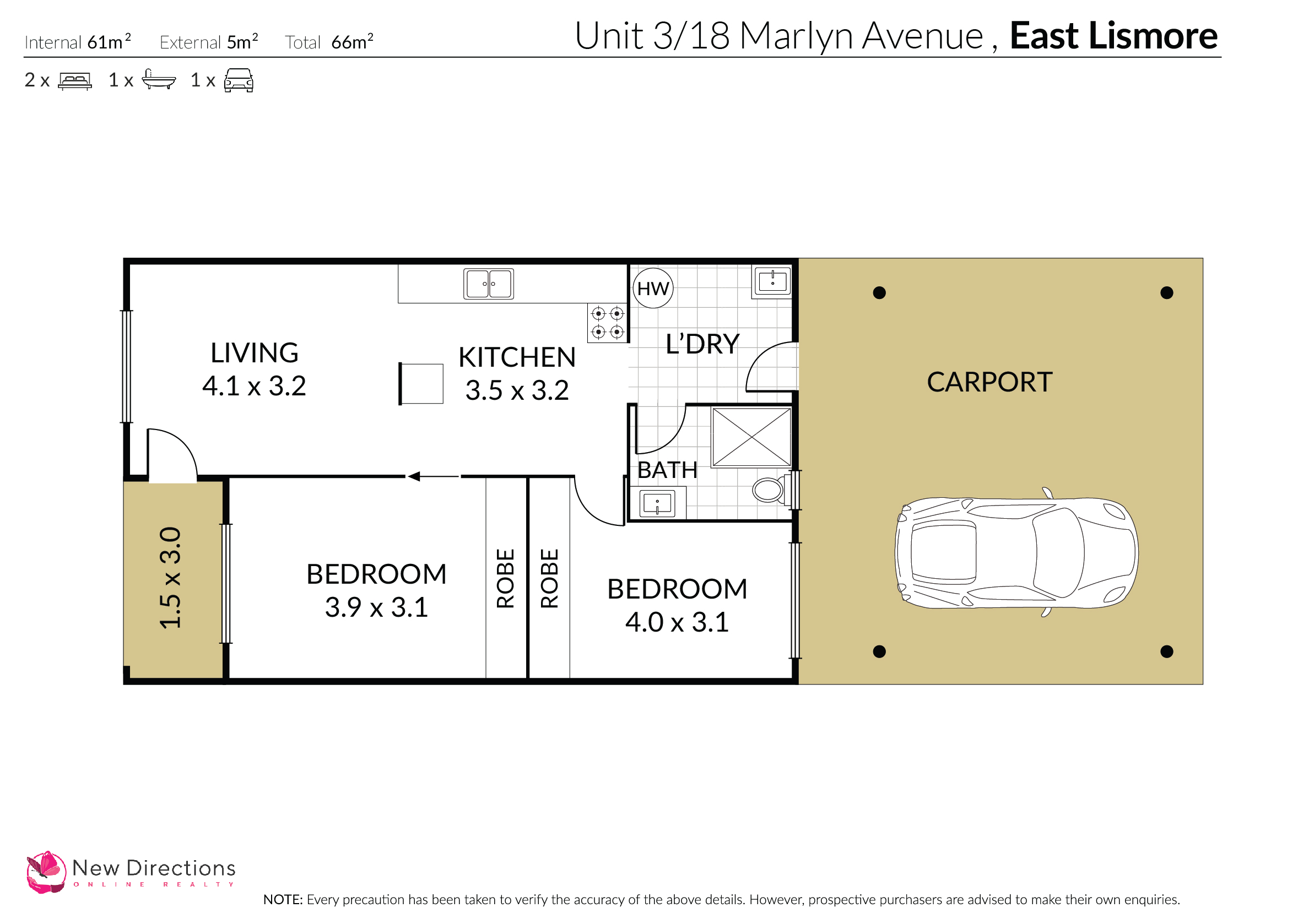2-bedroom unit at 3/18 Marlyn Avenue, East Lismore, NSW 2480, Lismore, New South Wales