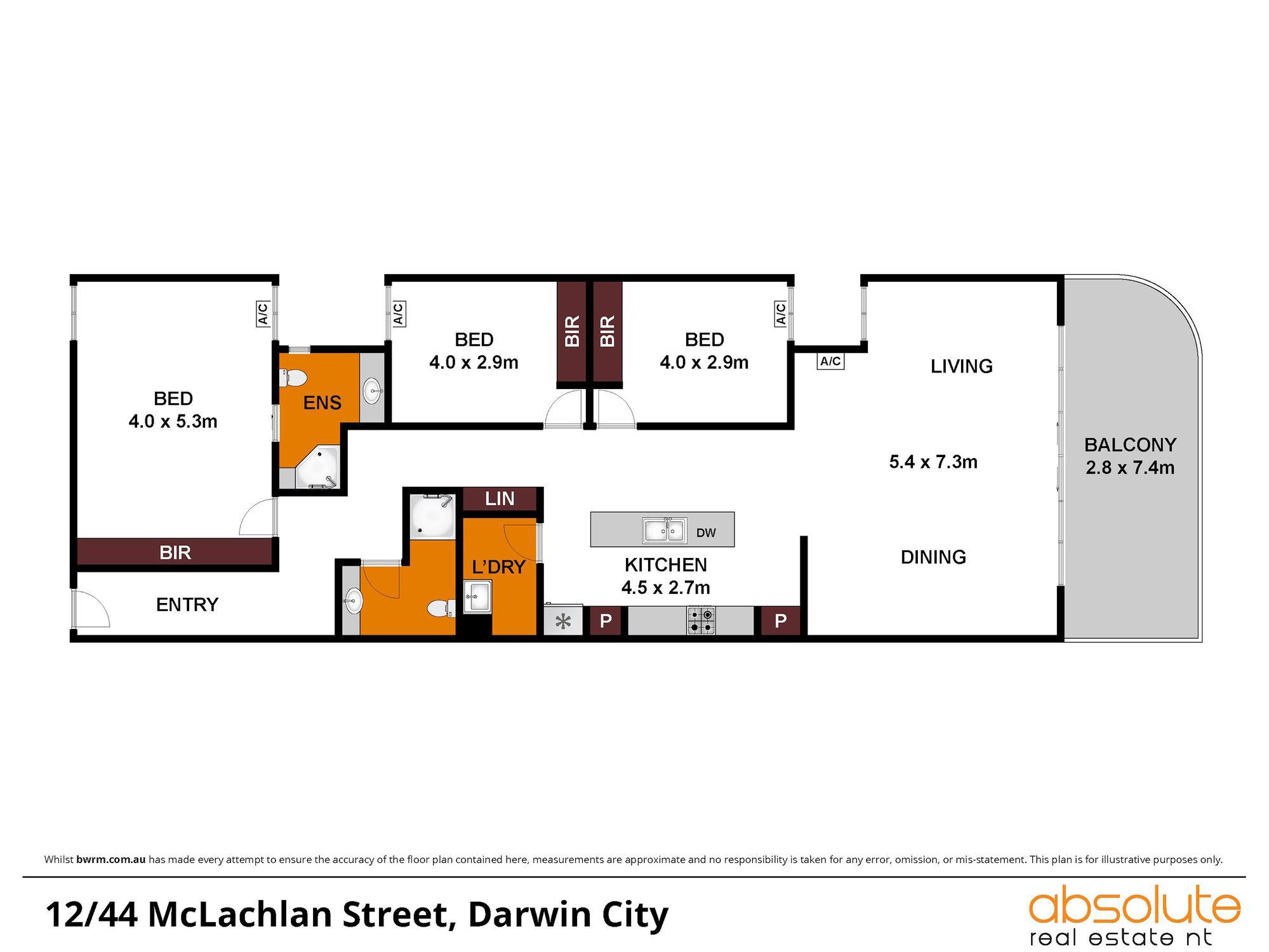 3-bedroom unit at 12 44 MCLACHLAN STREET, DARWIN CITY NT 0800, Darwin, Northern Territory