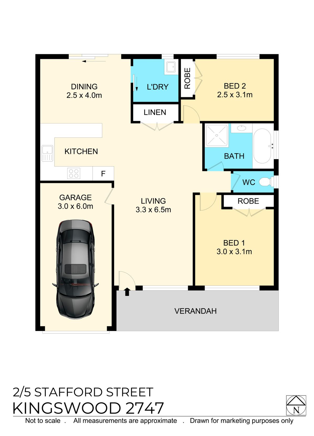 2-bedroom unit at 2/5 Stafford Street, Kingswood, NSW 2747, Penrith, New South Wales