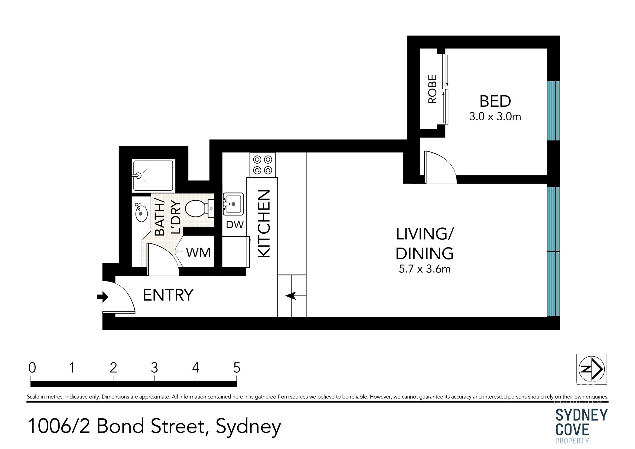 1-bedroom unit at 1006/2 Bond Street, Sydney, NSW 2000, Sydney, New South Wales