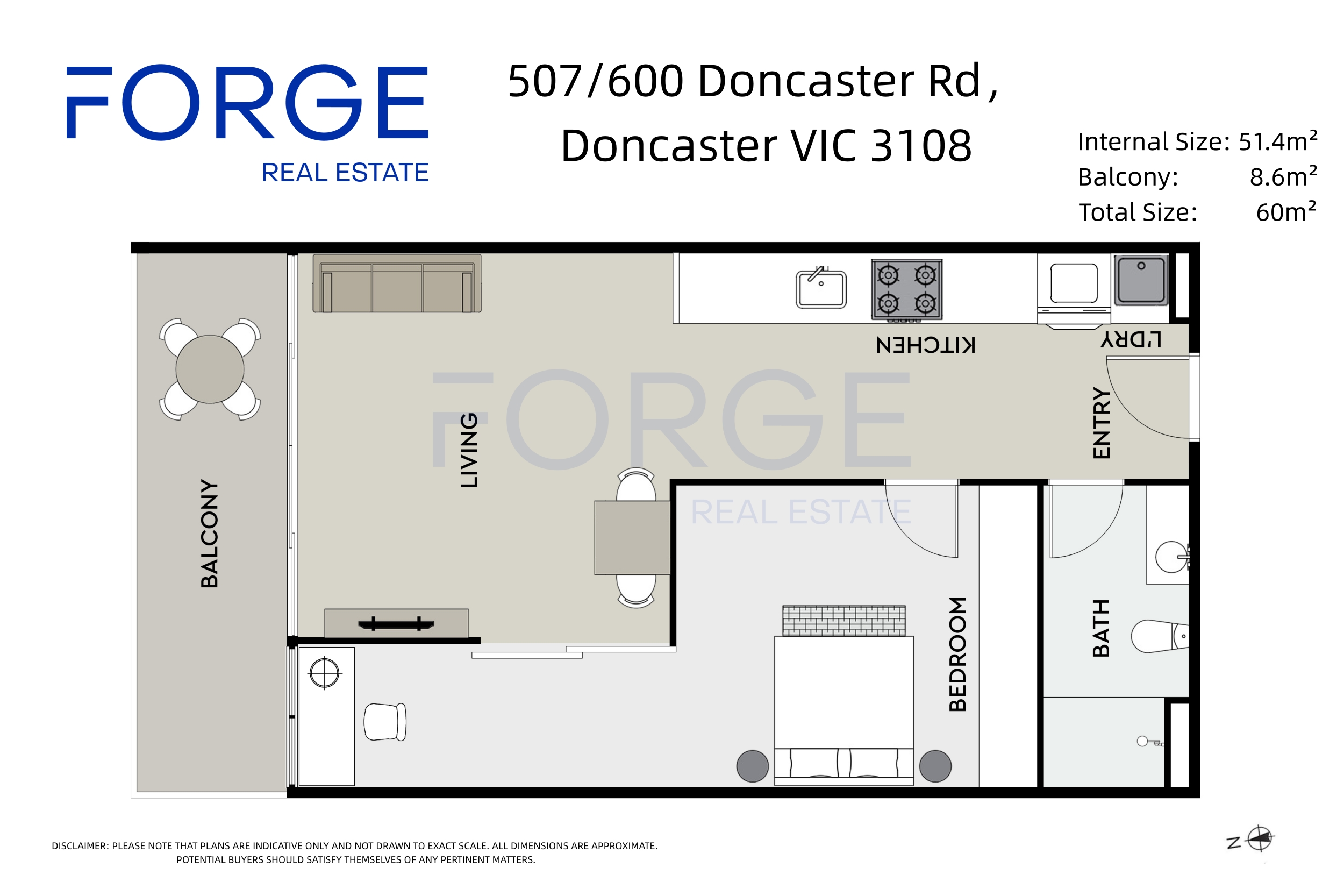 1-bedroom unit at APARTMENT 507 600 DONCASTER ROAD, DONCASTER VIC 3108, Manningham, Victoria