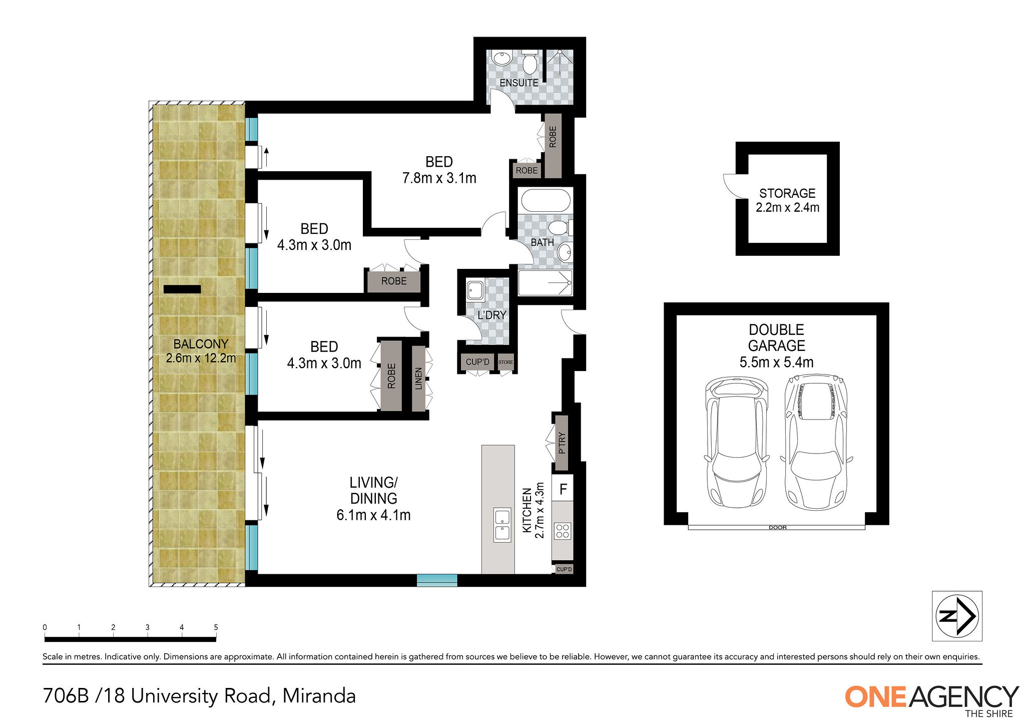 3-bedroom unit at Bb706/18 University Road, Miranda, Nsw, 2228, Sutherland, New South Wales