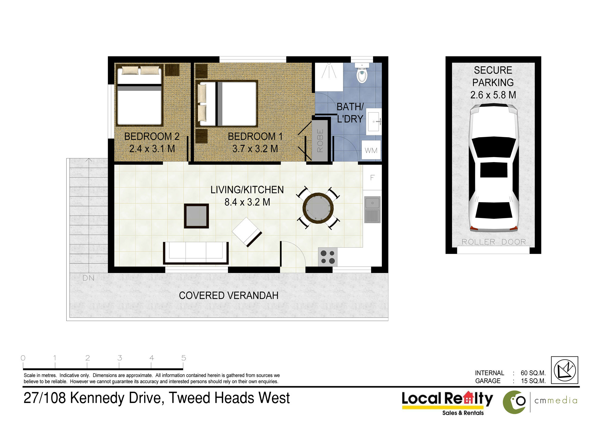 2-bedroom unit at 27 108 KENNEDY DRIVE, TWEED HEADS WEST NSW 2485, Tweed, New South Wales