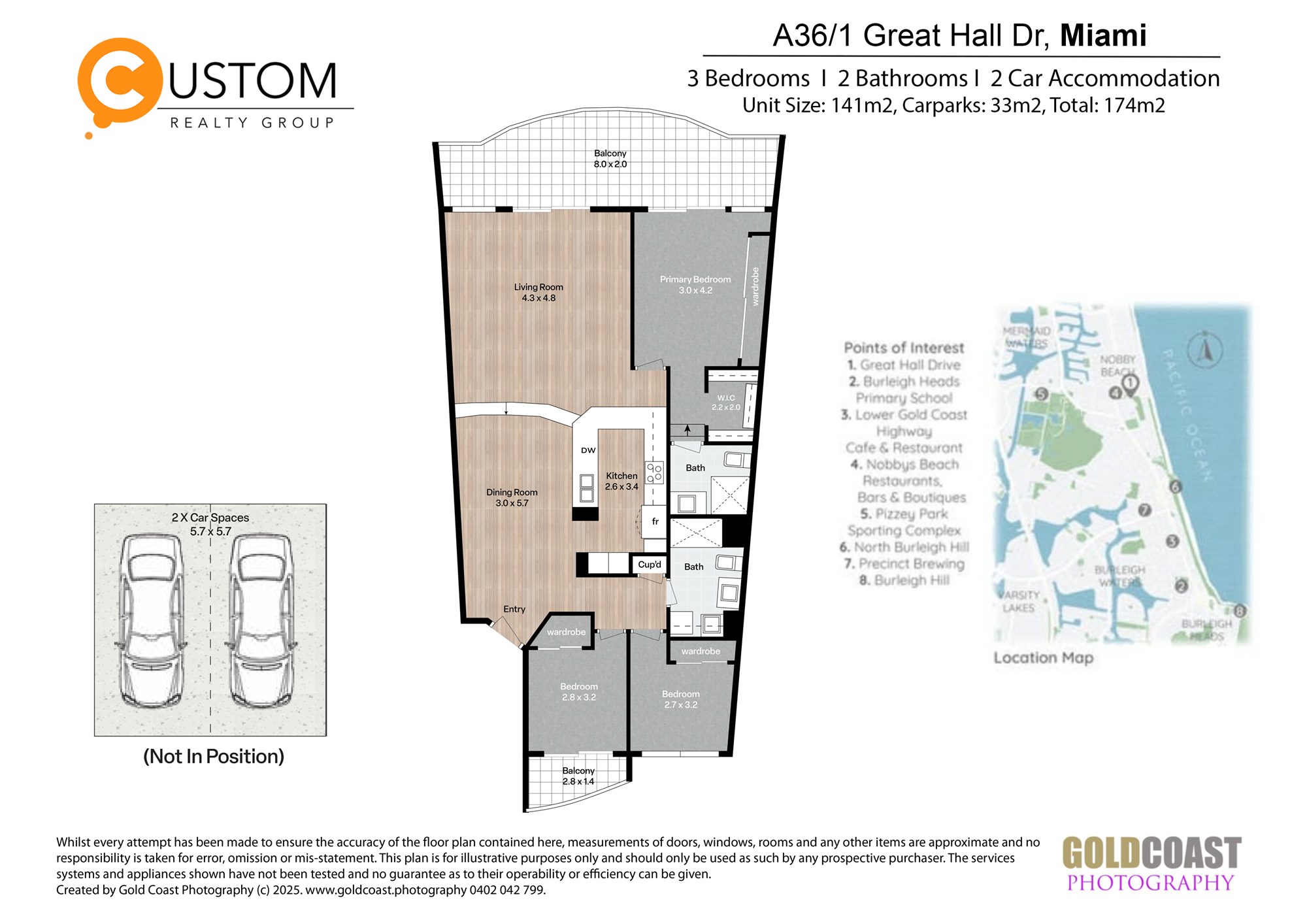 3-bedroom unit at A36/1 Great Hall Drive, Miami, QLD 4220, Gold Coast, Queensland