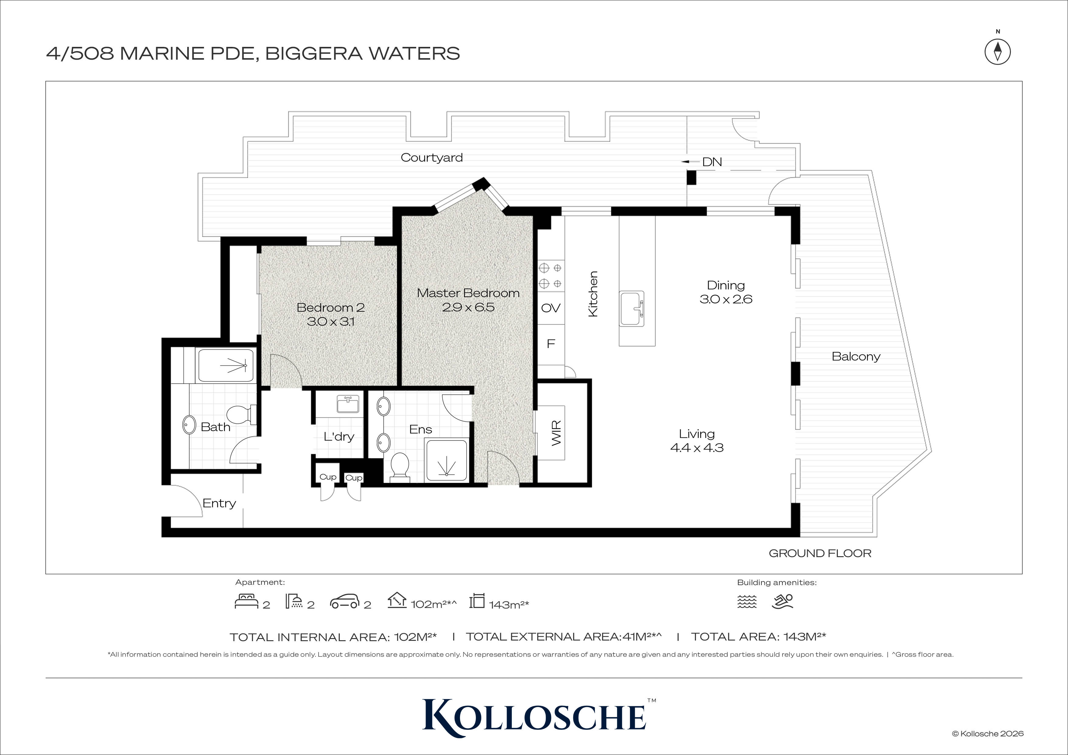 2-bedroom unit at 4 508 MARINE PARADE, BIGGERA WATERS QLD 4216, Gold Coast, Queensland