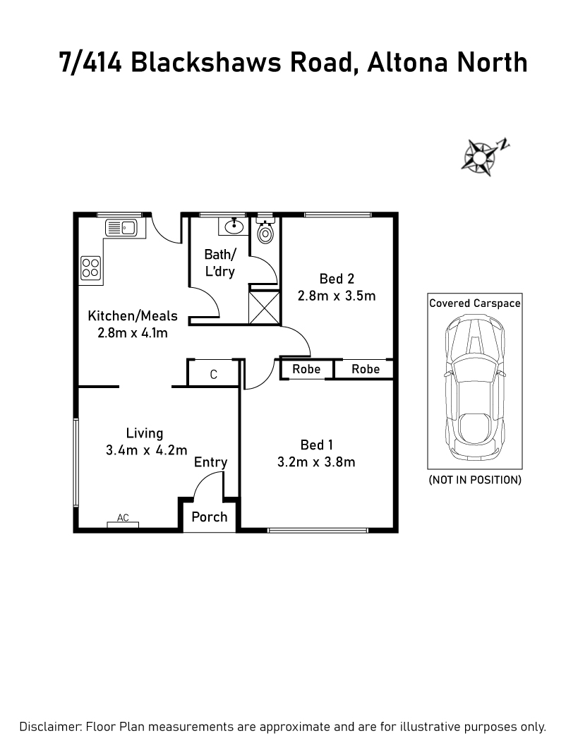 2-bedroom unit at 7 414 BLACKSHAWS ROAD, ALTONA NORTH VIC 3025, Hobsons Bay, Victoria