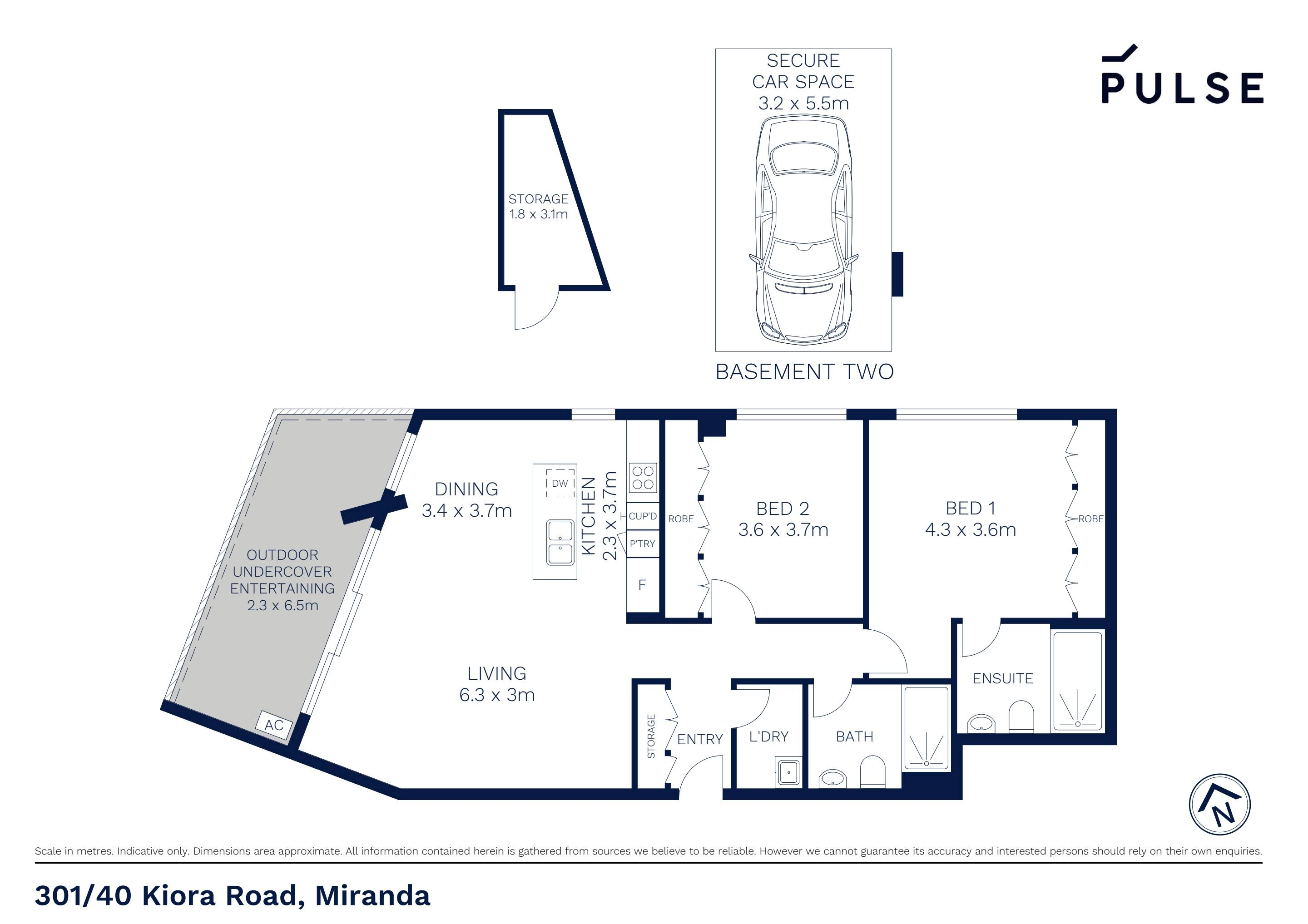 2-bedroom unit at 301 40 KIORA ROAD, MIRANDA NSW 2228, Sutherland, New South Wales