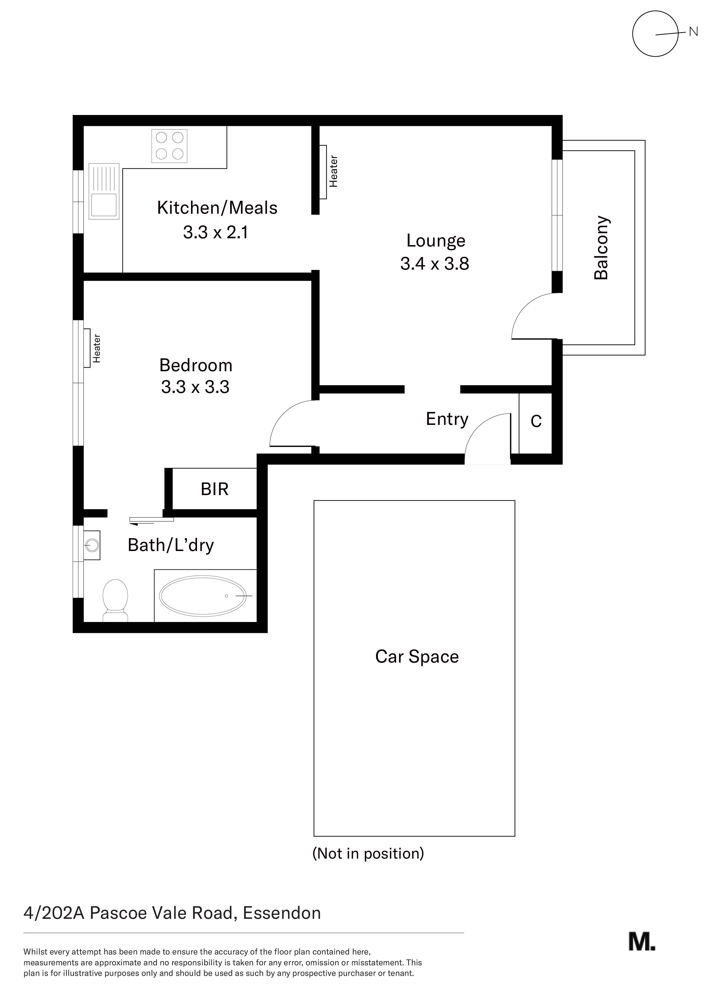1-bedroom unit at 4 202A PASCOE VALE ROAD, ESSENDON VIC 3040, Moonee Valley, Victoria