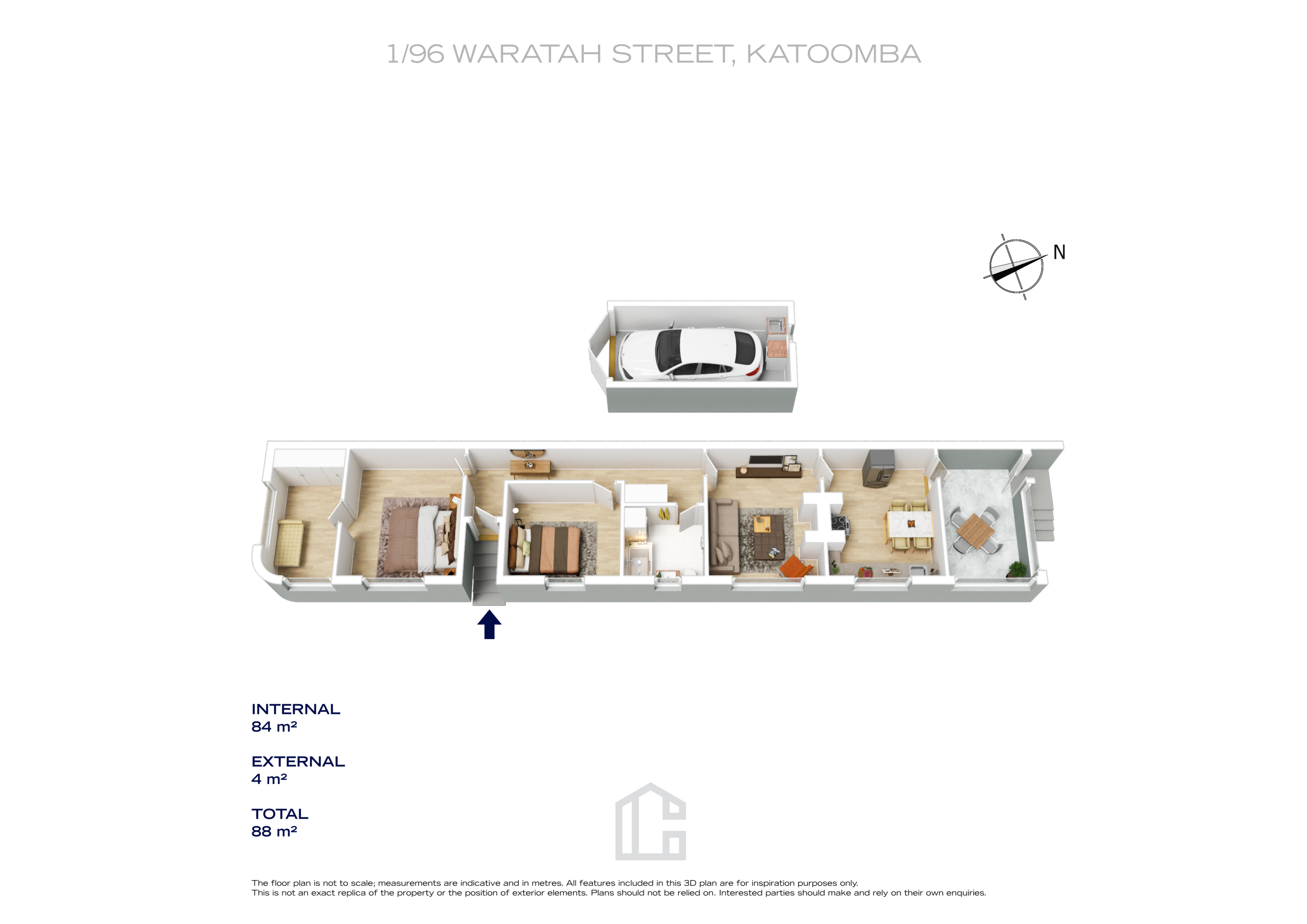2-bedroom unit at 1/96 Waratah Street, Katoomba, NSW 2780, Blue Mountains, New South Wales