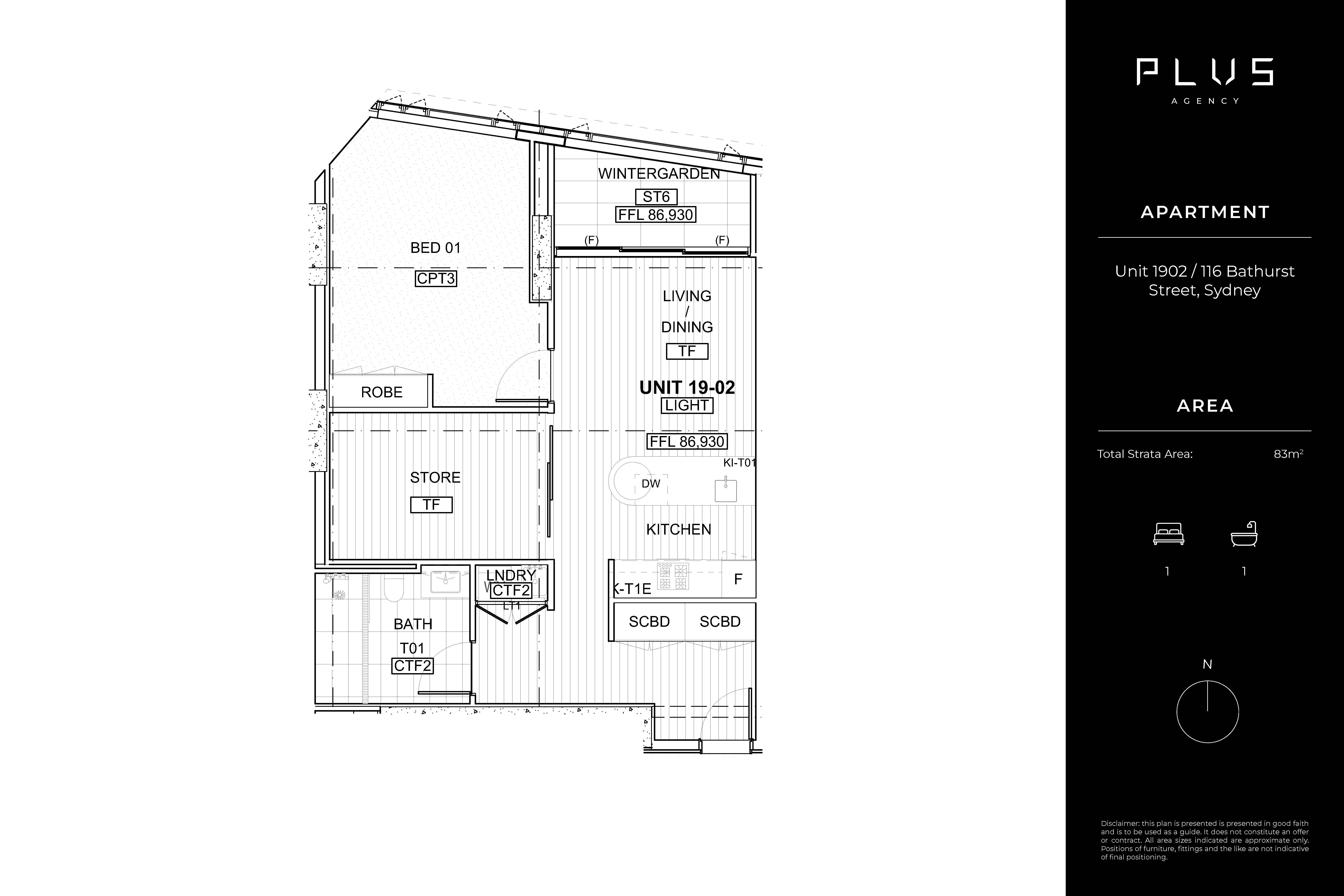 1-bedroom unit at 1902/116 Bathurst Street, Sydney, NSW 2000, Sydney, New South Wales