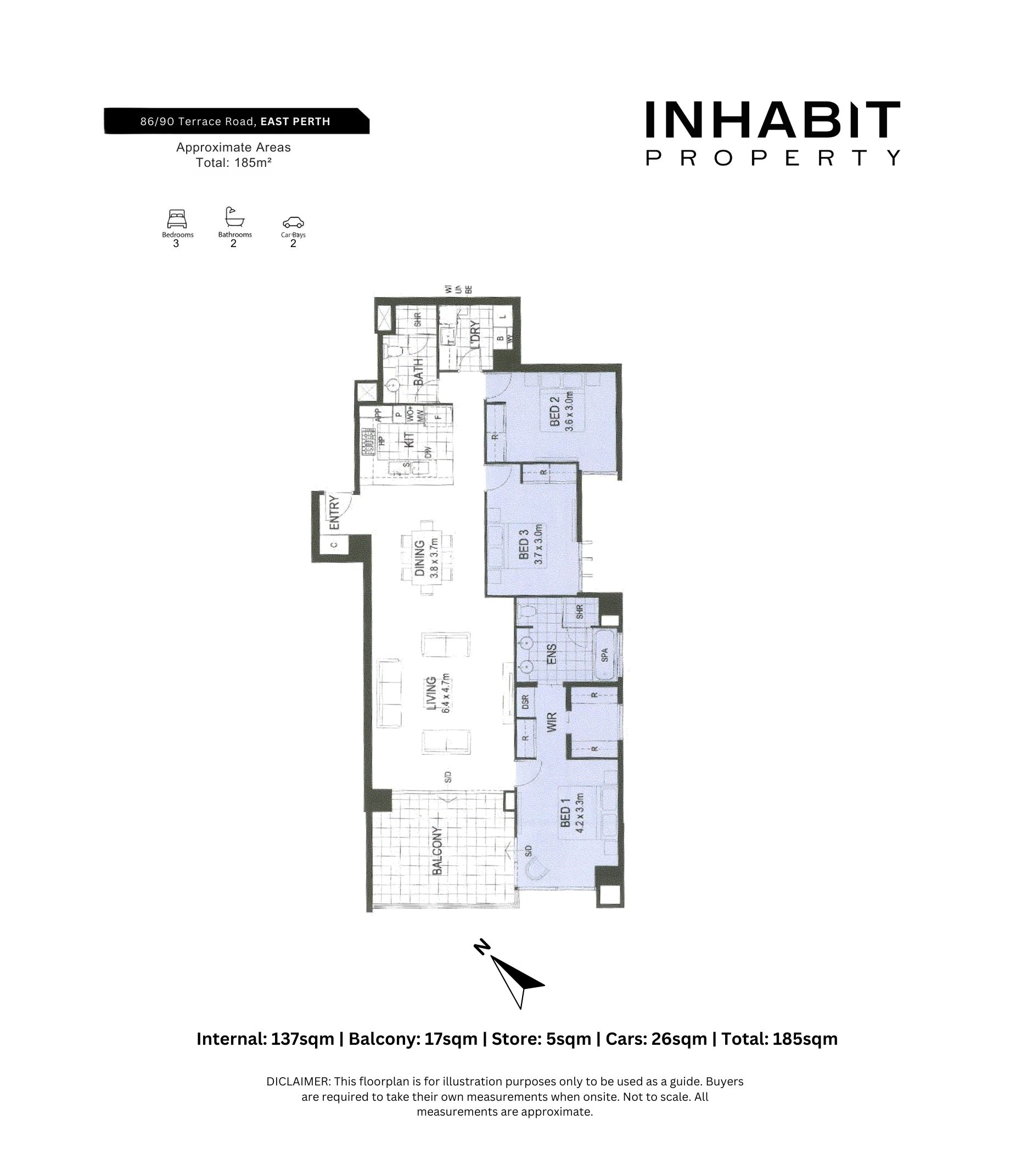 3-bedroom unit at 86/90 Terrace Road, East Perth, WA 6004, Perth, Western Australia