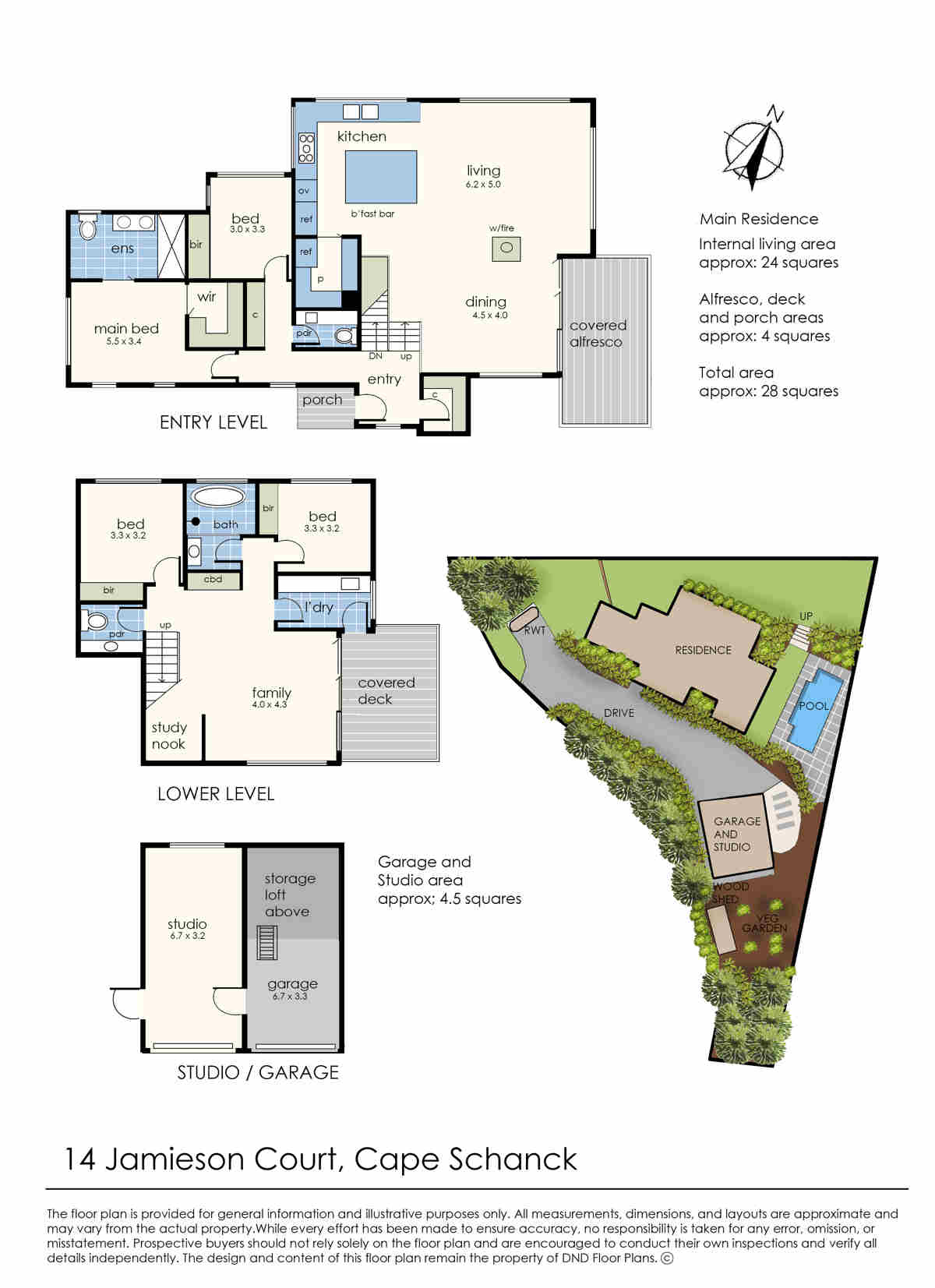 Floor plan for 4-bedroom house at 14 JAMIESON COURT, Cape Schanck VIC 3939, Mornington Peninsula, Victoria