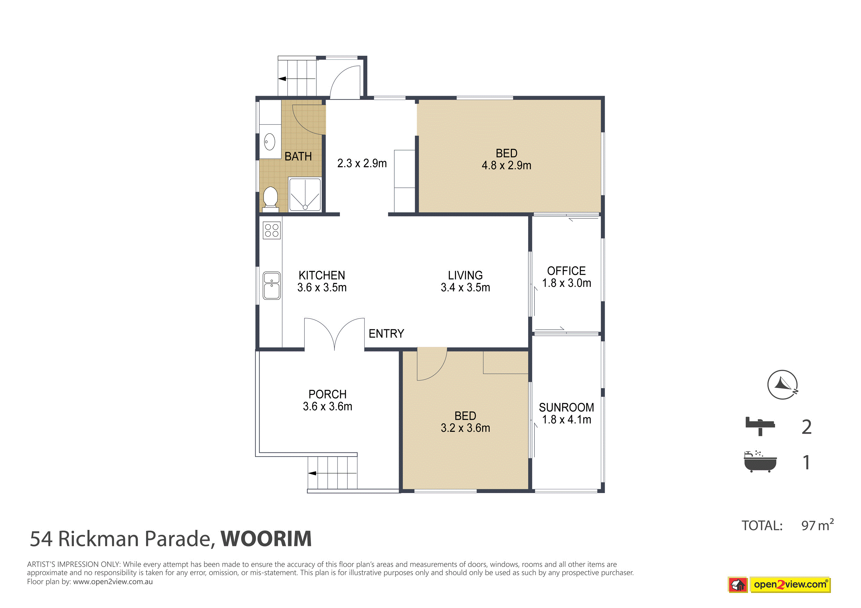 2-bedroom house at 54 Rickman Parade, Woorim, QLD 4507, , Queensland