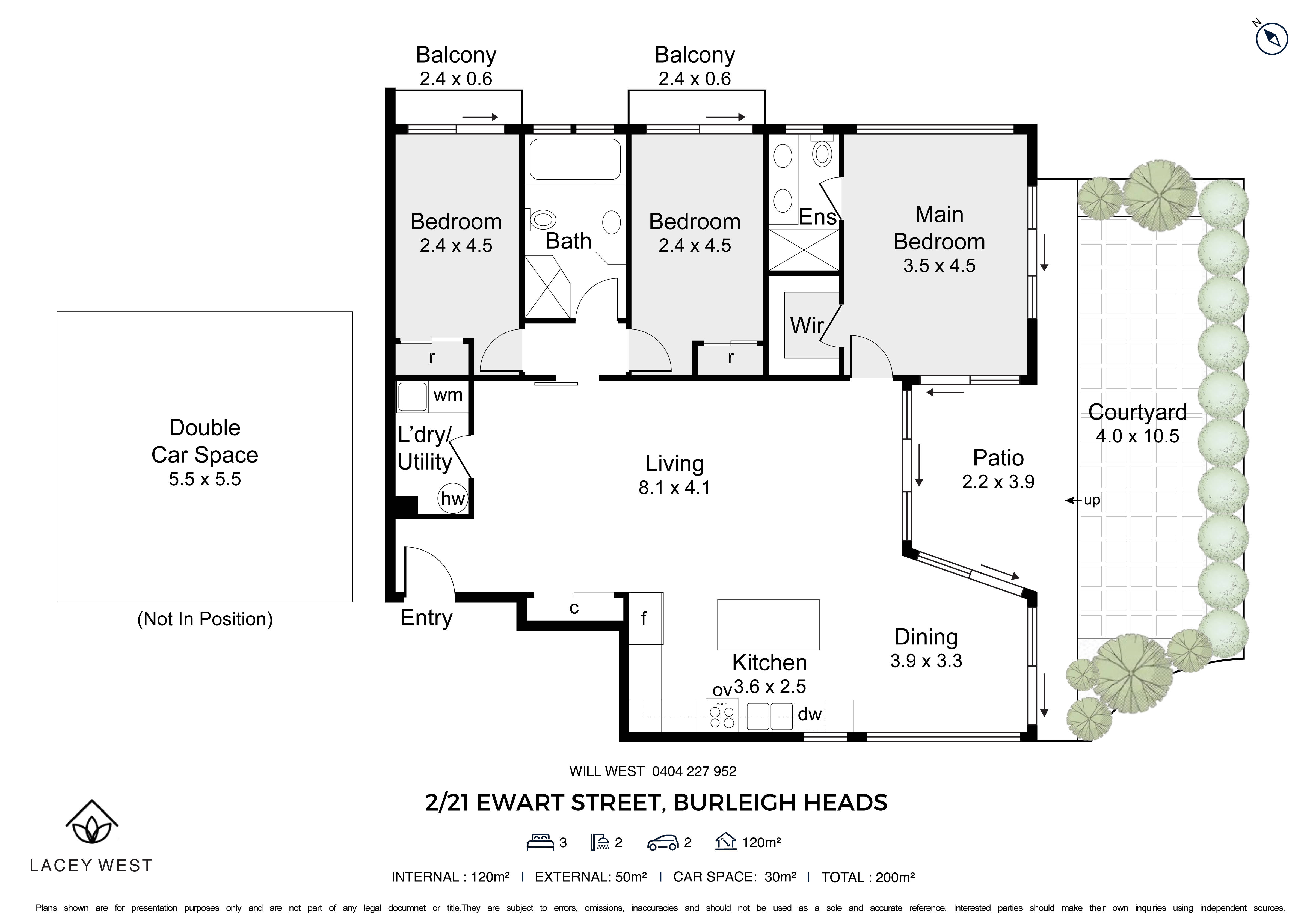 3-bedroom unit at 2 21 EWART STREET, BURLEIGH HEADS QLD 4220, Gold Coast, Queensland