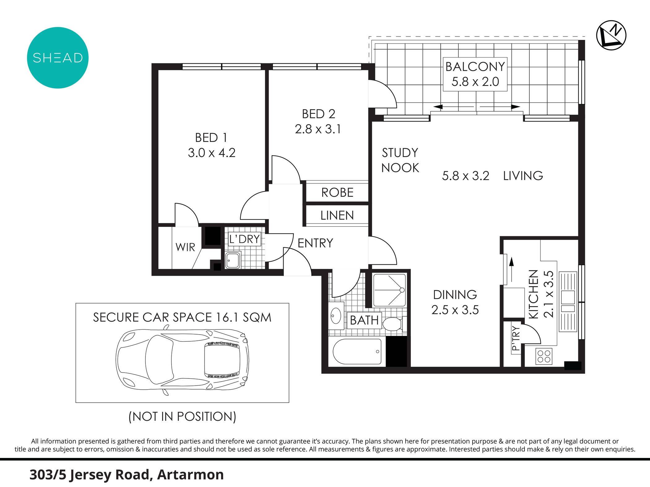 2-bedroom unit at 303 5 JERSEY ROAD, ARTARMON NSW 2064, Willoughby, New South Wales