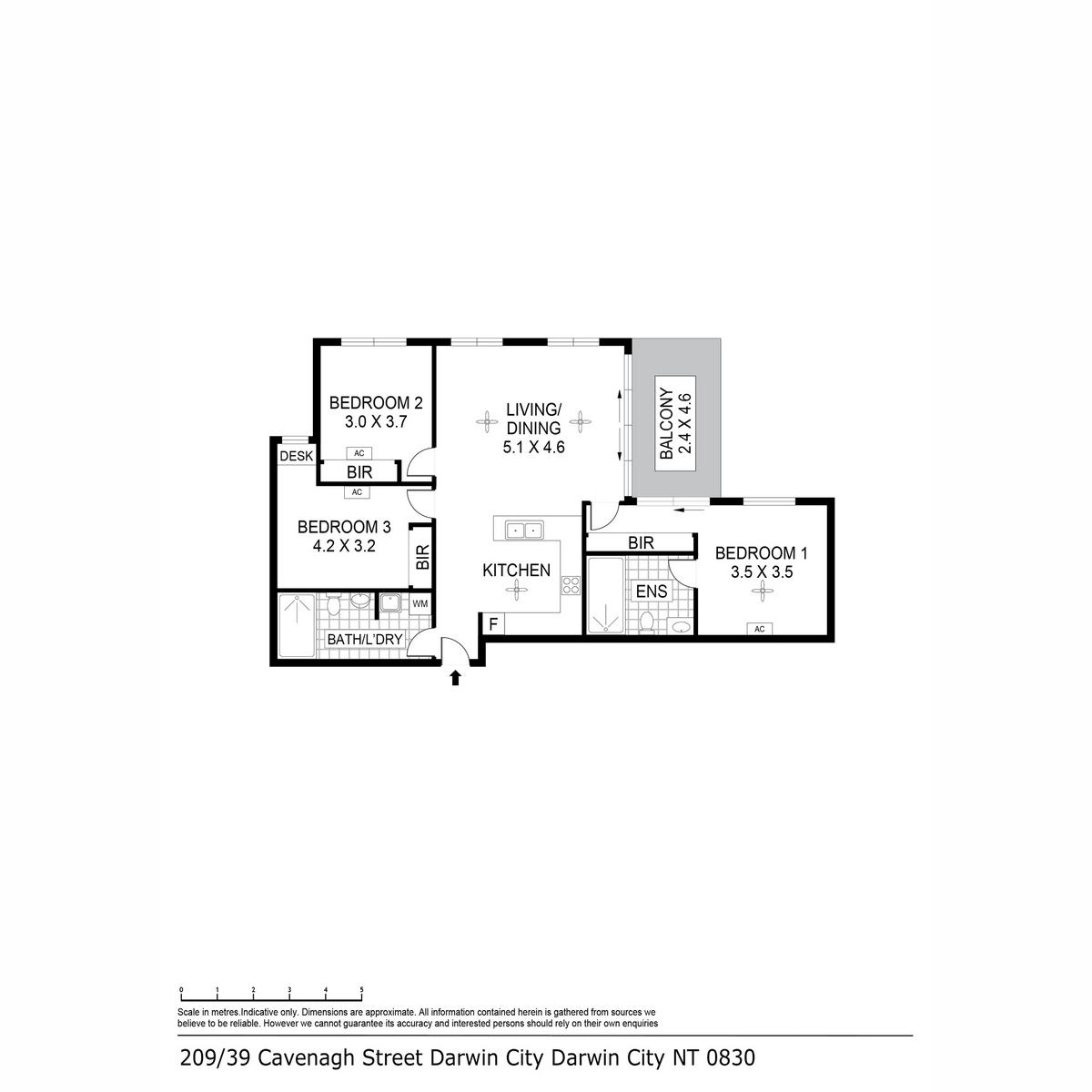 3-bedroom unit at 209/39 Cavenagh Street, Darwin City, NT 0800, Darwin, Northern Territory