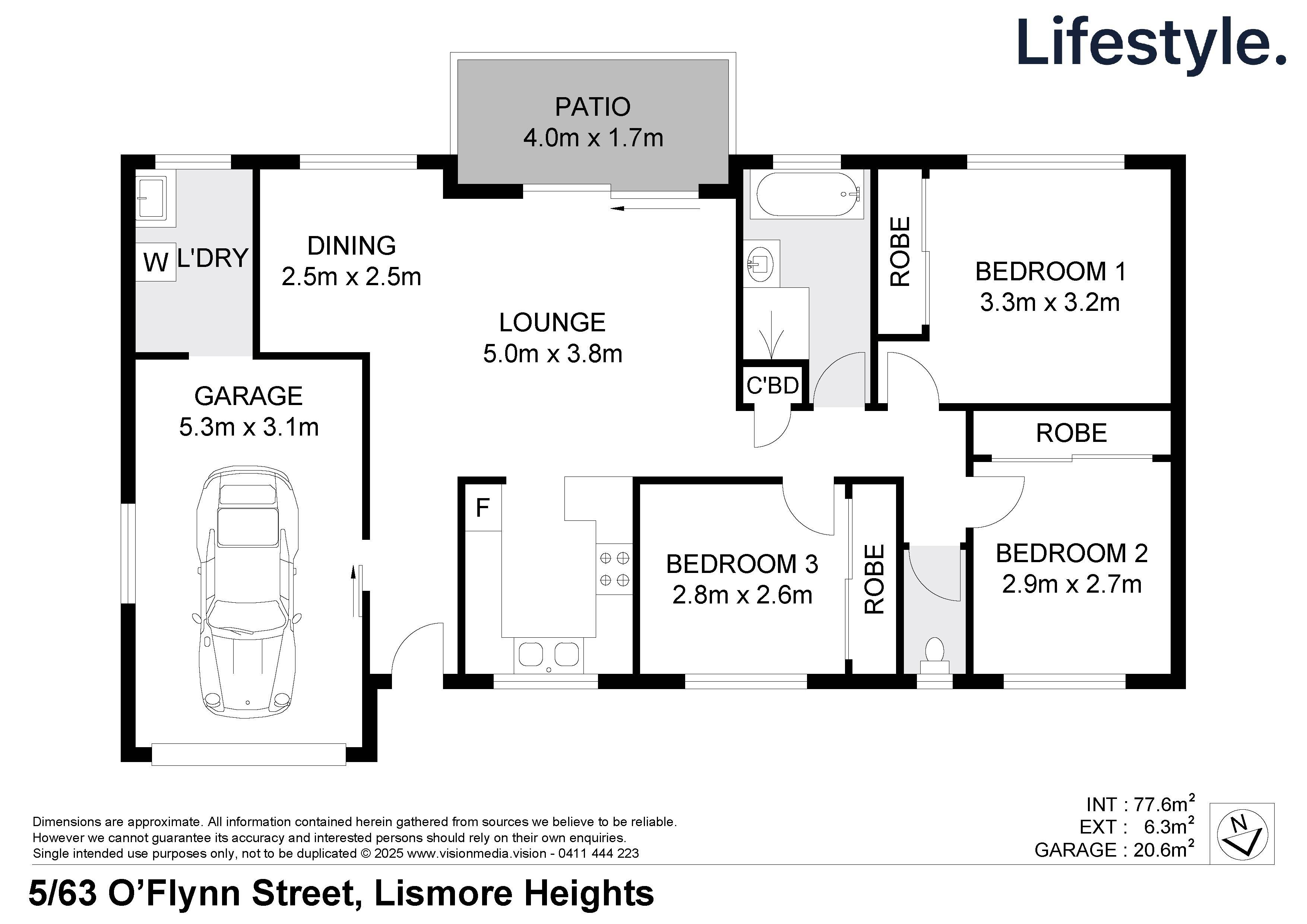 3-bedroom unit at 5 63 O'FLYNN STREET, LISMORE HEIGHTS NSW 2480, Lismore, New South Wales