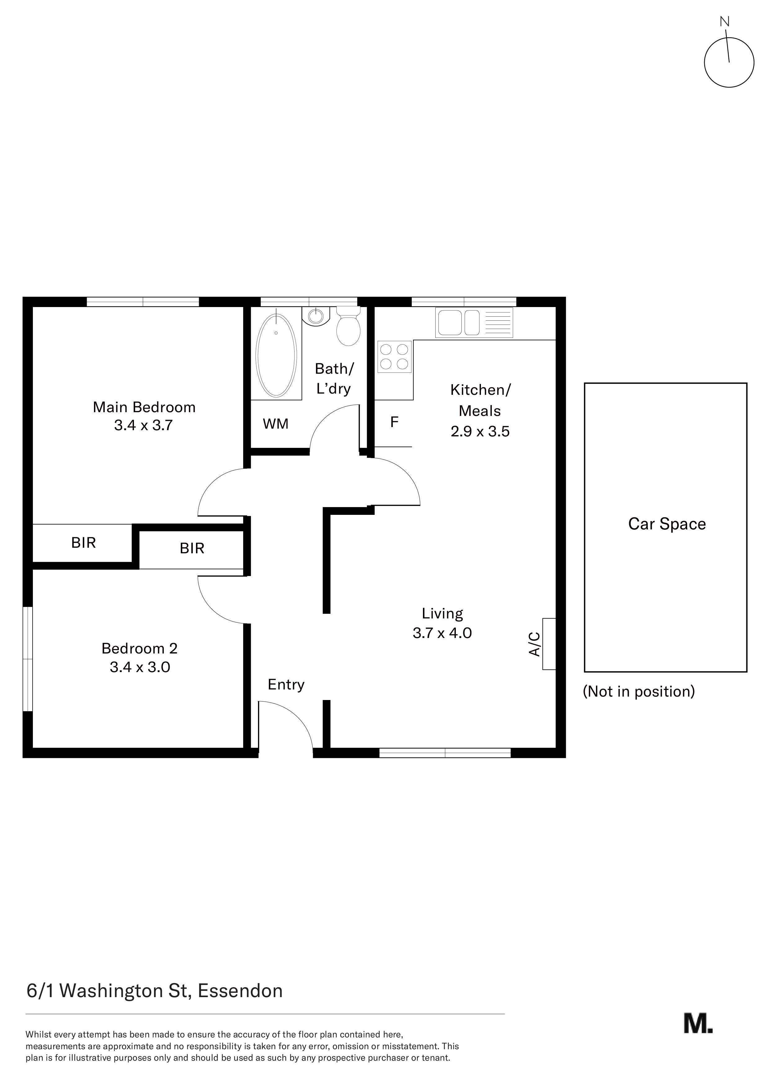 2-bedroom unit at 6 1 WASHINGTON STREET, ESSENDON VIC 3040, Moonee Valley, Victoria