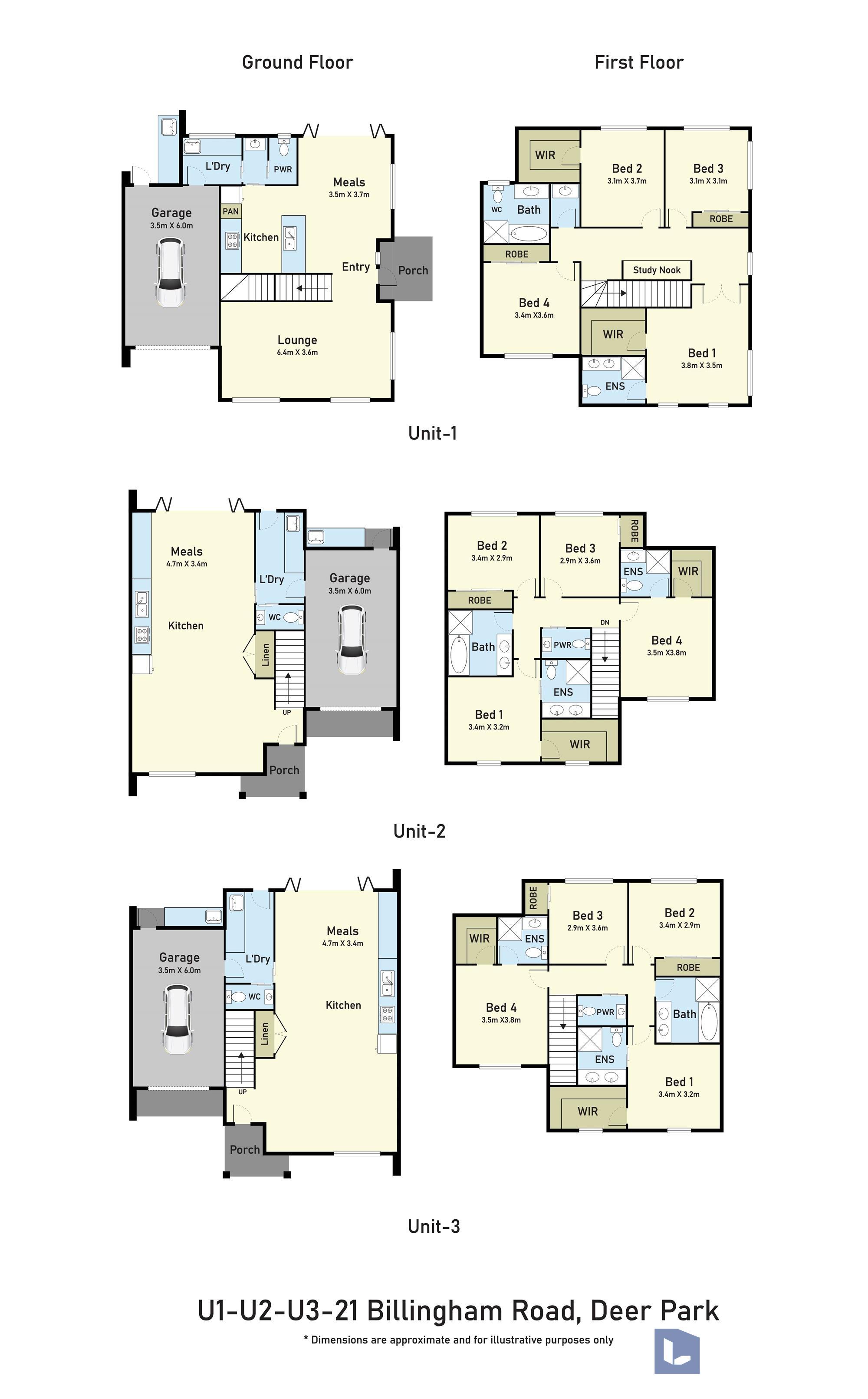 Floor plan for 4-bedroom house at 21 BILLINGHAM ROAD, Deer Park VIC 3023, Brimbank, Victoria