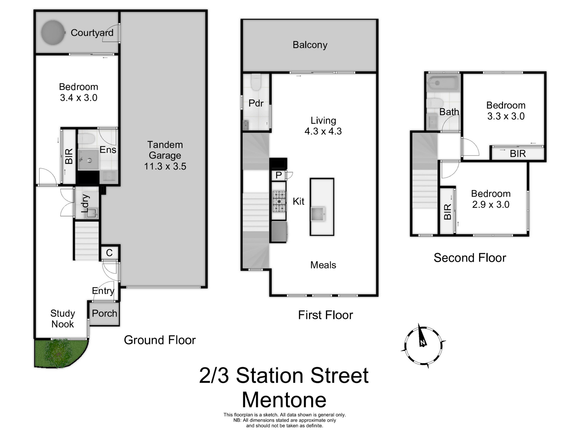 3-bedroom unit at 2 3 STATION STREET, MENTONE VIC 3194, Kingston (Vic.), Victoria