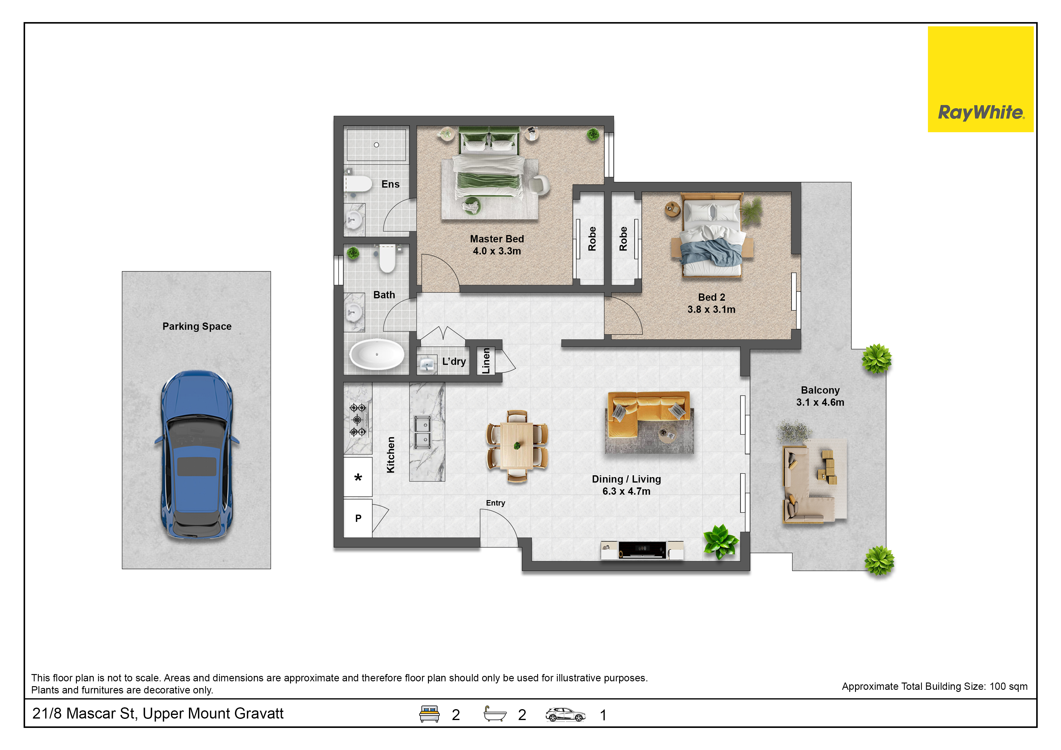 2-bedroom unit at 21/8 Mascar Street, Upper Mount Gravatt, QLD 4122, Brisbane, Queensland
