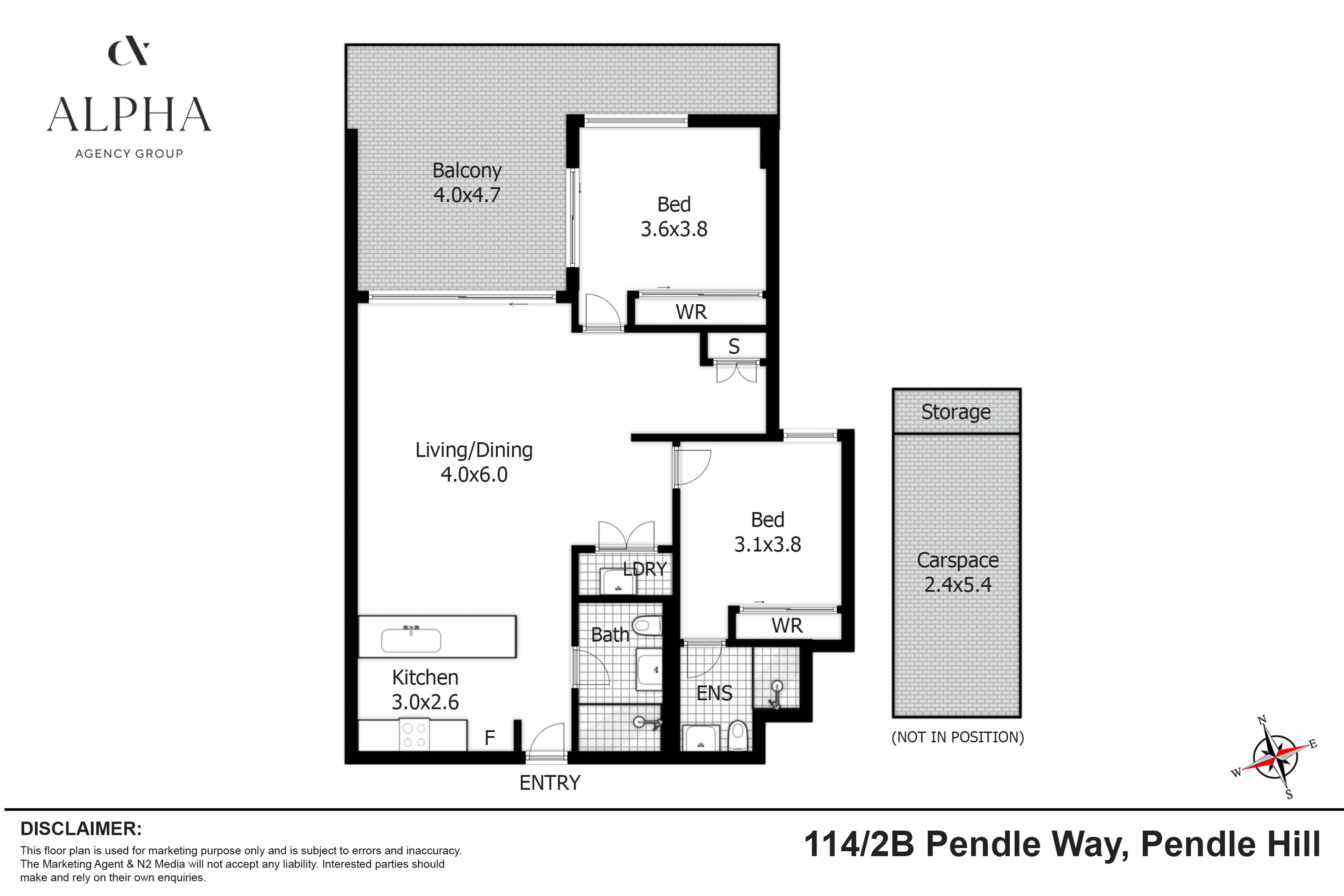 2-bedroom unit at 114/2B Pendle Way, Pendle Hill, Nsw, 2145, Parramatta, New South Wales