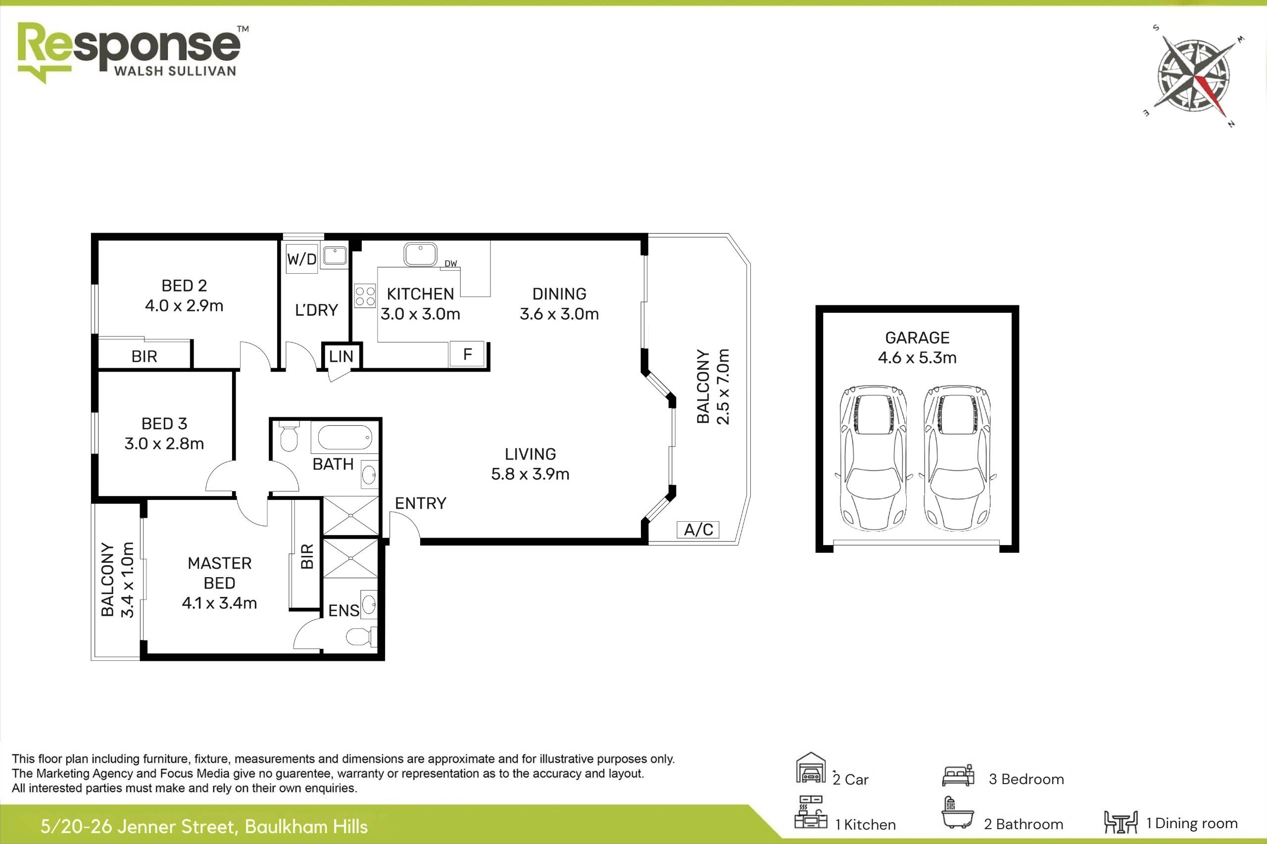 3-bedroom unit at 5/20-26 Jenner Street, Baulkham Hills, NSW 2153, The Hills, New South Wales