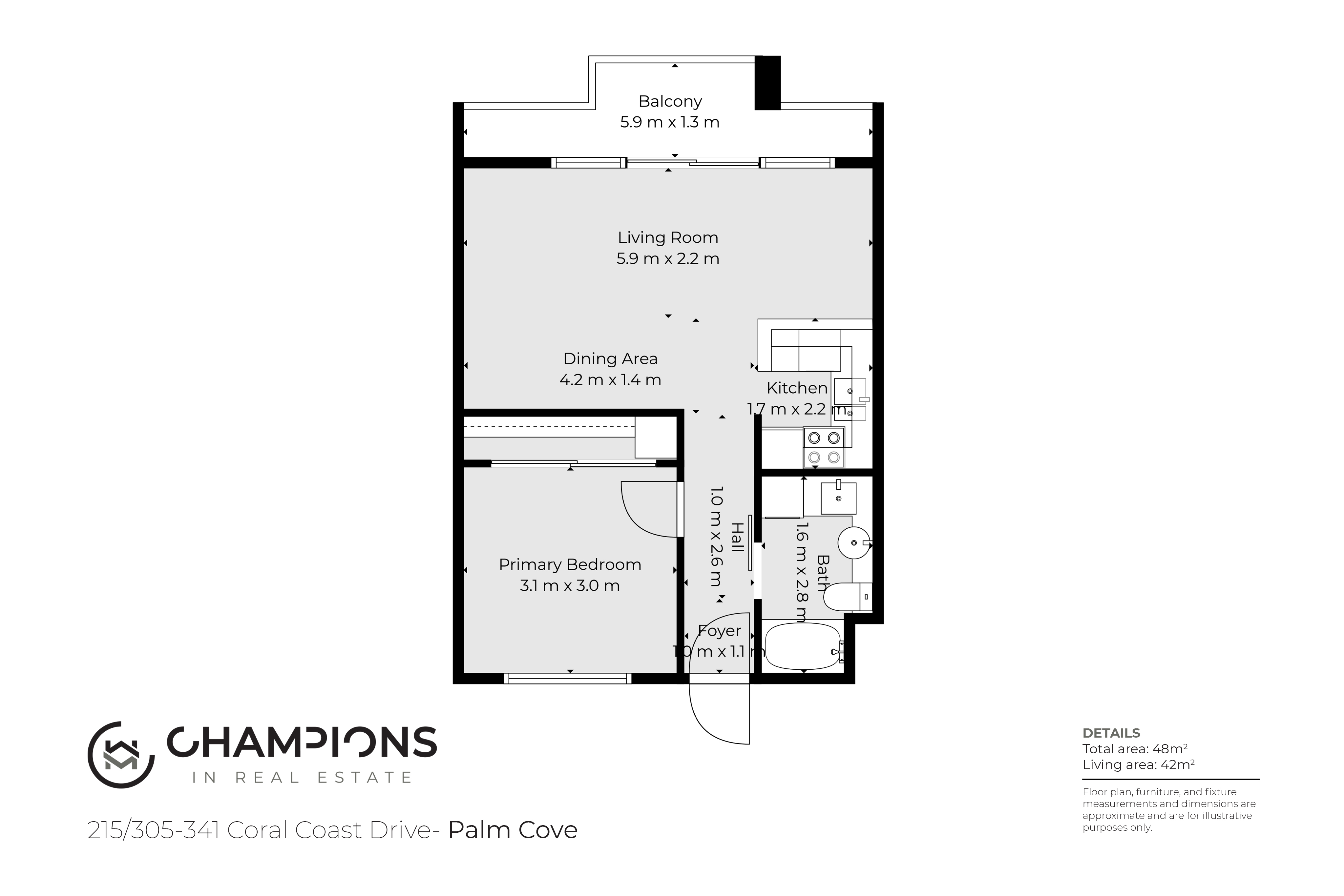 1-bedroom unit at 215/305-341 Coral Coast Drive, Palm Cove, QLD 4879, Cairns, Queensland