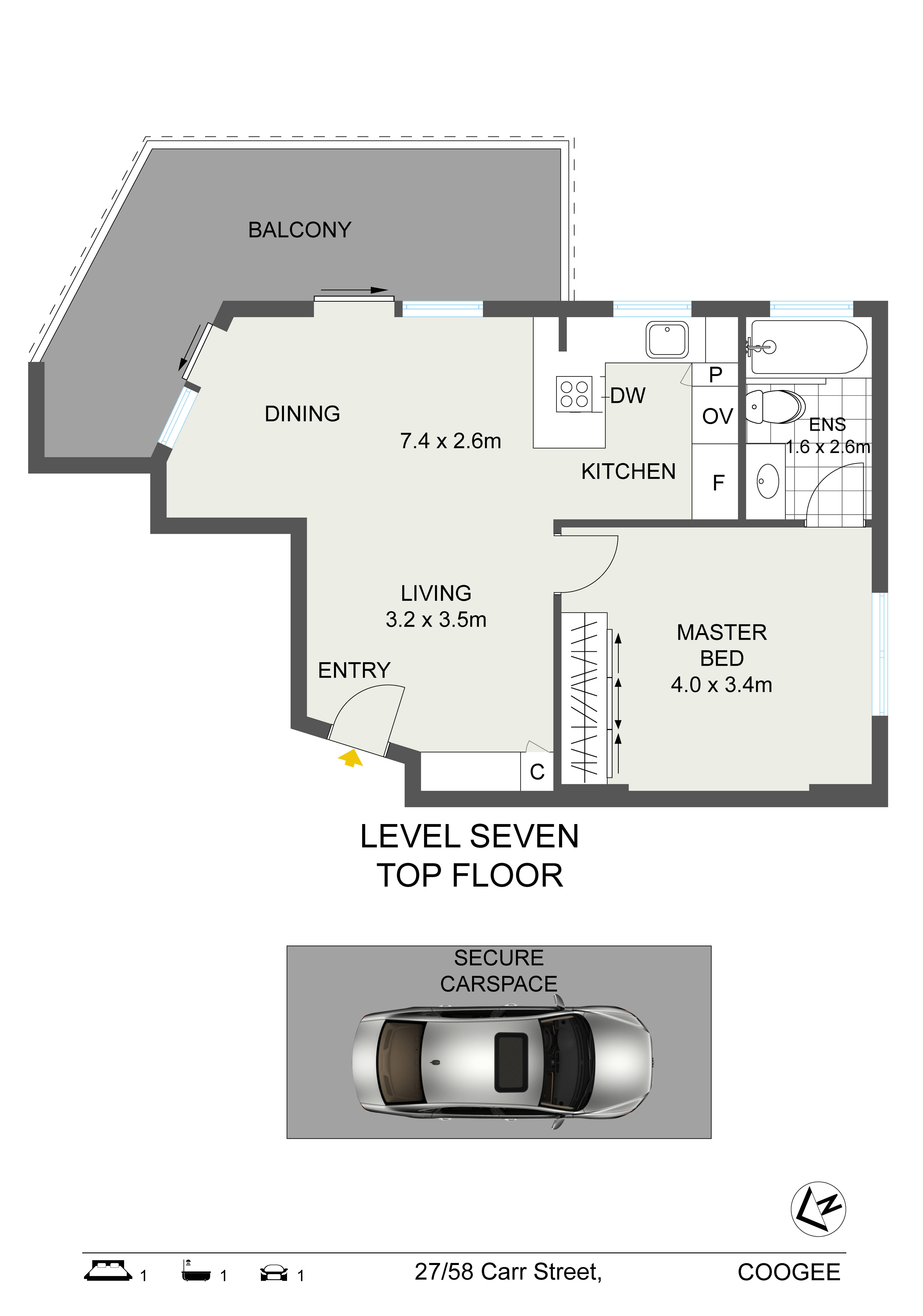 1-bedroom unit at 27/58-60 Carr Street, Coogee, Nsw, 2034, Randwick, New South Wales