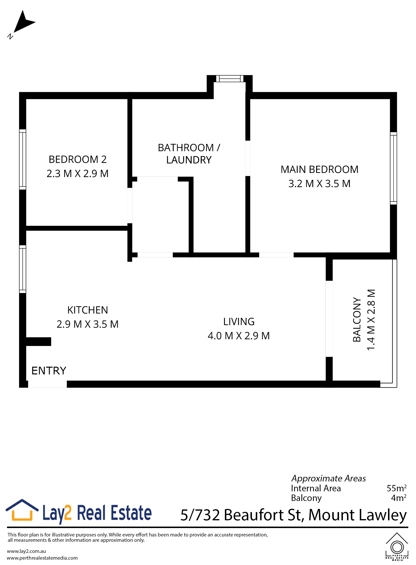 2-bedroom unit at 5/732 Beaufort Street, Mount Lawley, WA 6050, Vincent, Western Australia