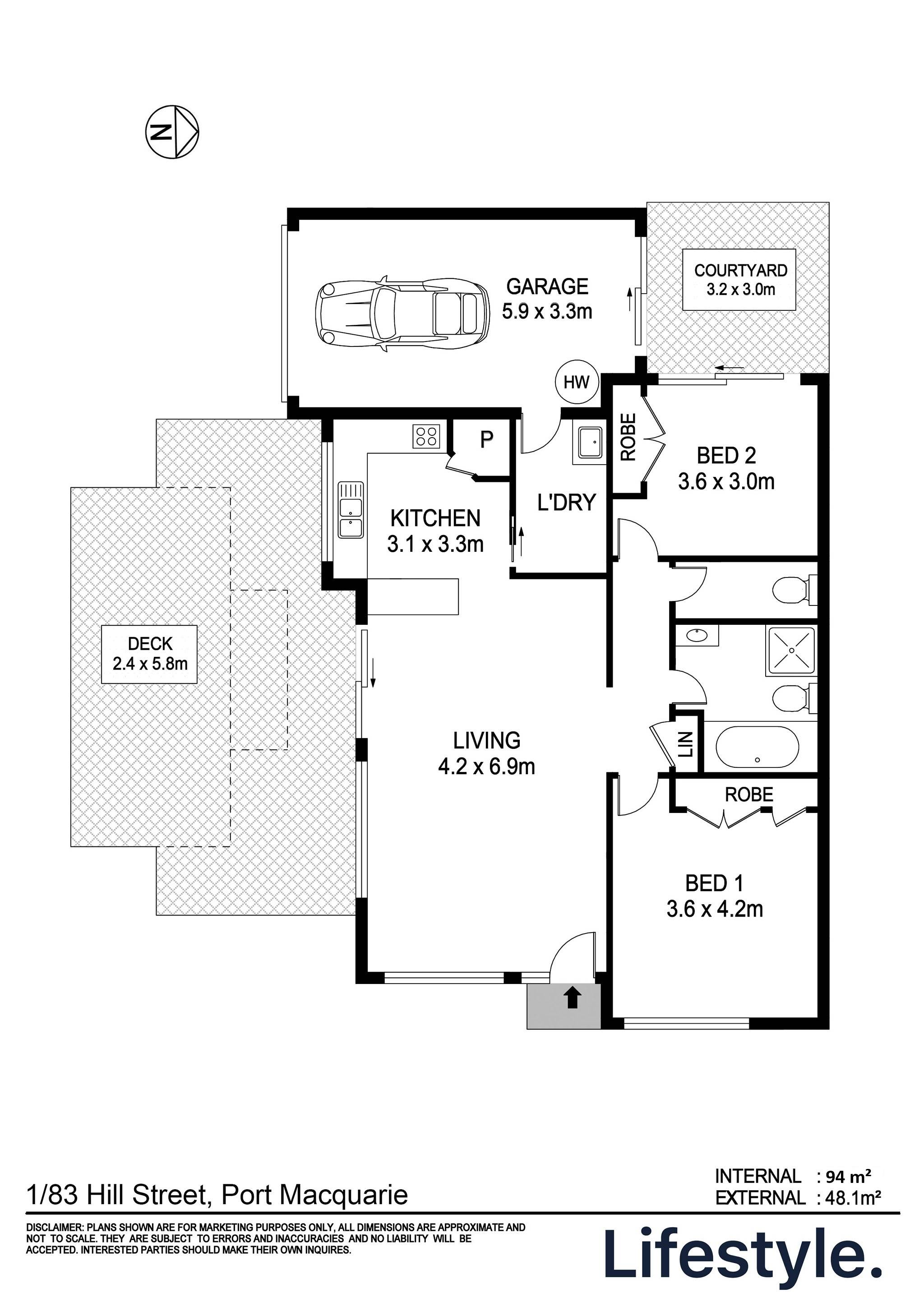2-bedroom unit at 1 83 HILL STREET, PORT MACQUARIE NSW 2444, Port Macquarie-Hastings, New South Wales