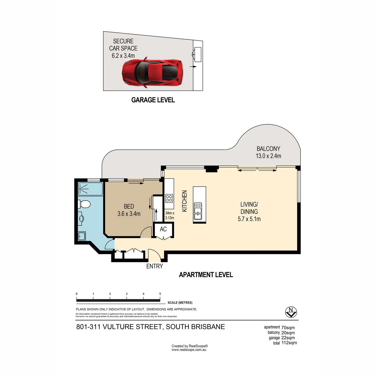 1-bedroom unit at 801/311 Vulture Street, South Brisbane, Qld, 4101, Brisbane, Queensland