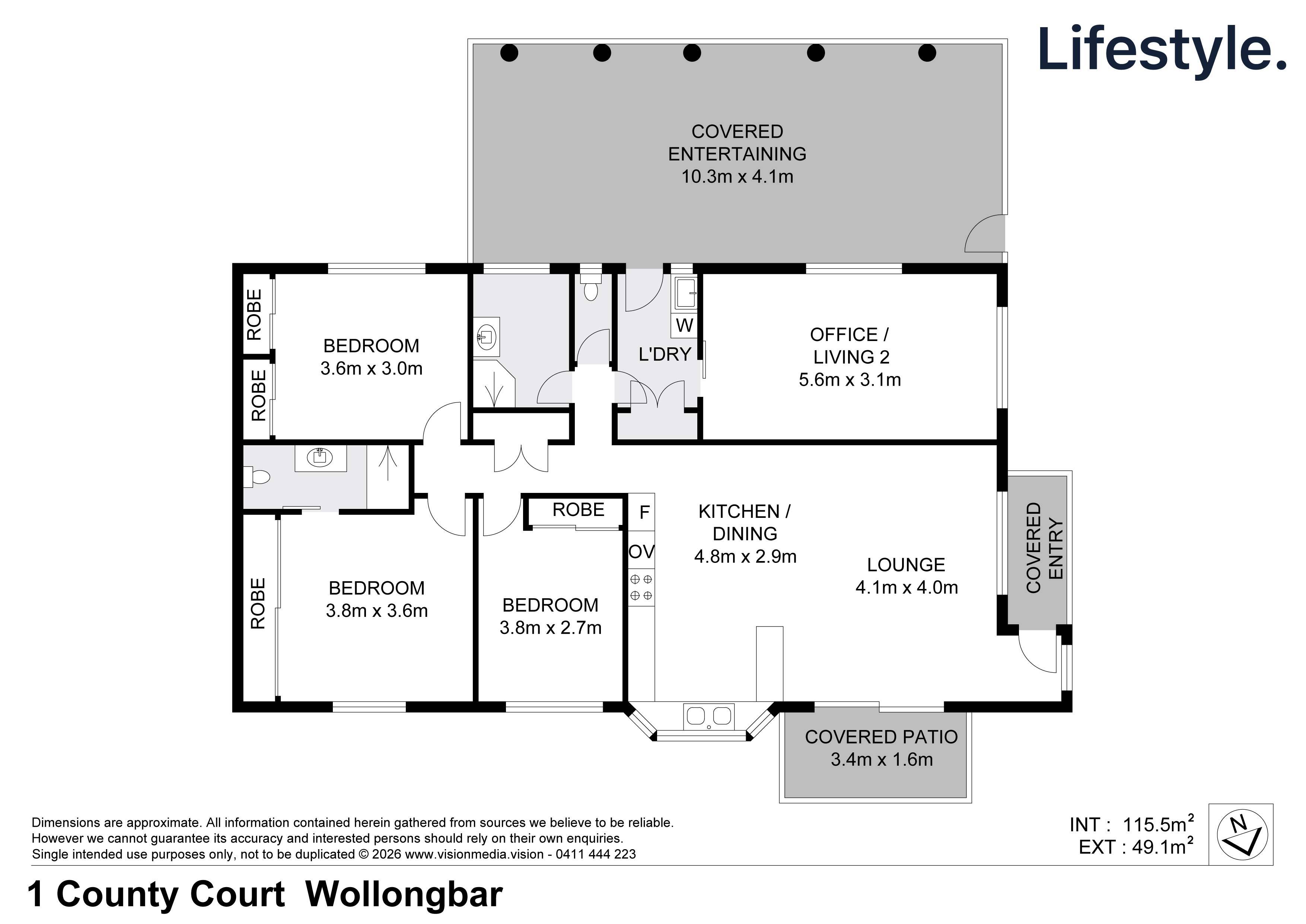 3-bedroom unit at 1 COUNTY COURT, Wollongbar NSW 2477, Ballina, New South Wales