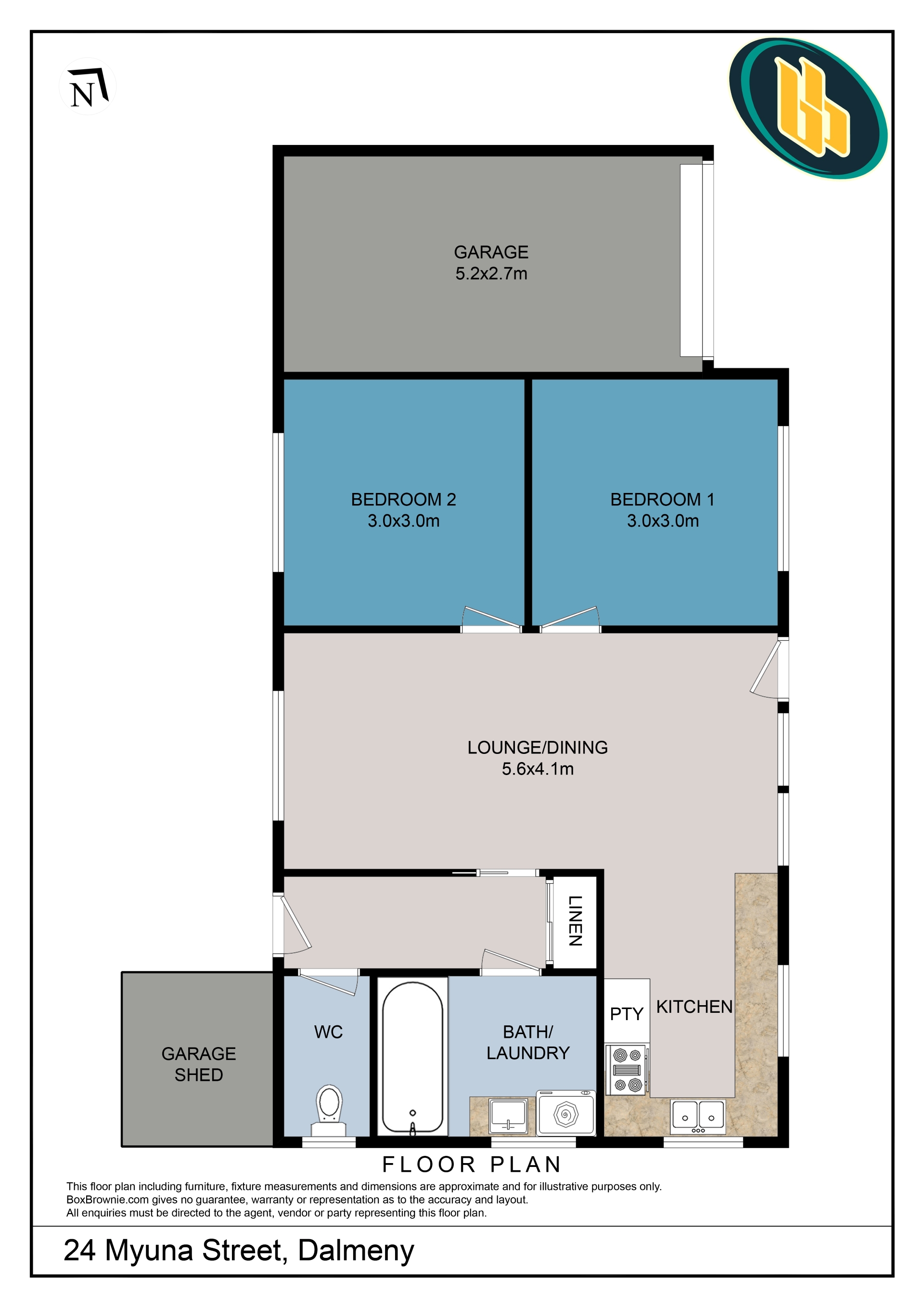 2-bedroom house at 24 Myuna Street, Dalmeny, NSW 2546, Eurobodalla, New South Wales